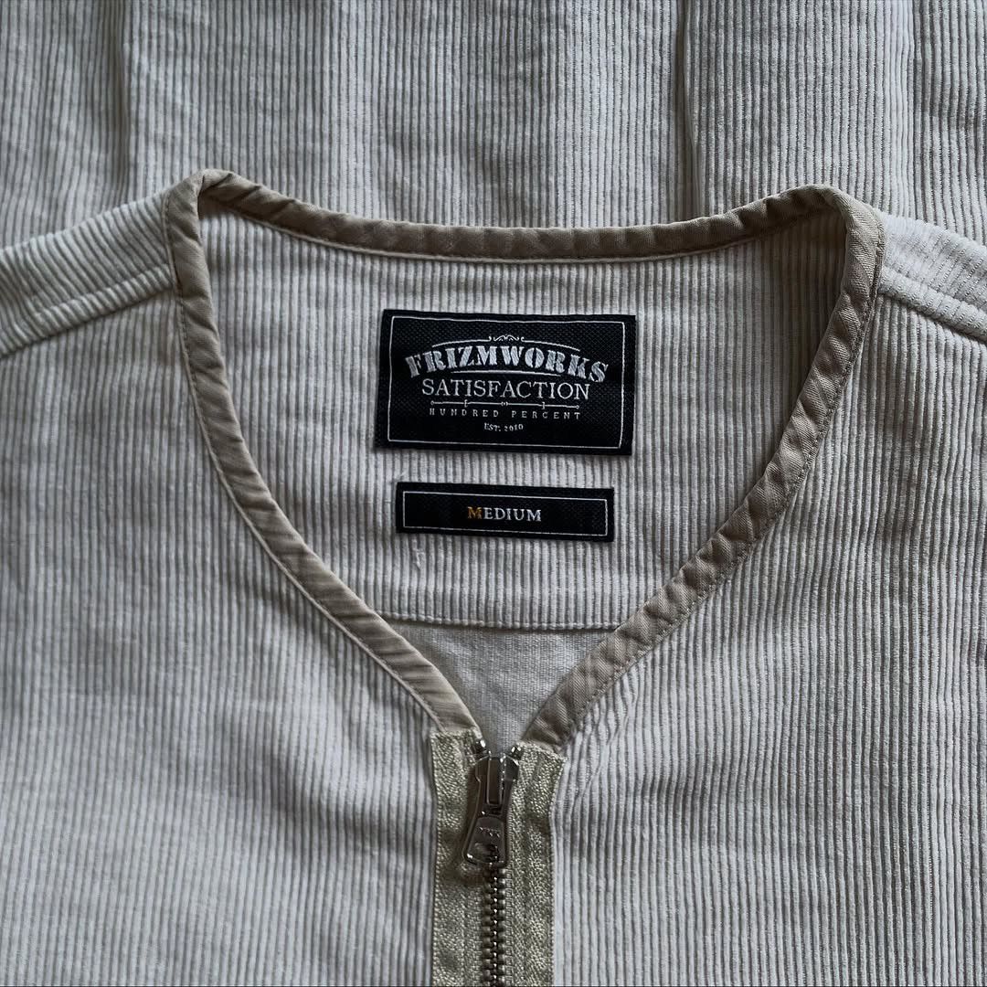 FrizmWORKS 🛒SENDOFFER🛒Frizmworks Corduroy Zip Up Jacket - Ivory Size US M / EU 48-50 / 2 - 5 Thumbnail