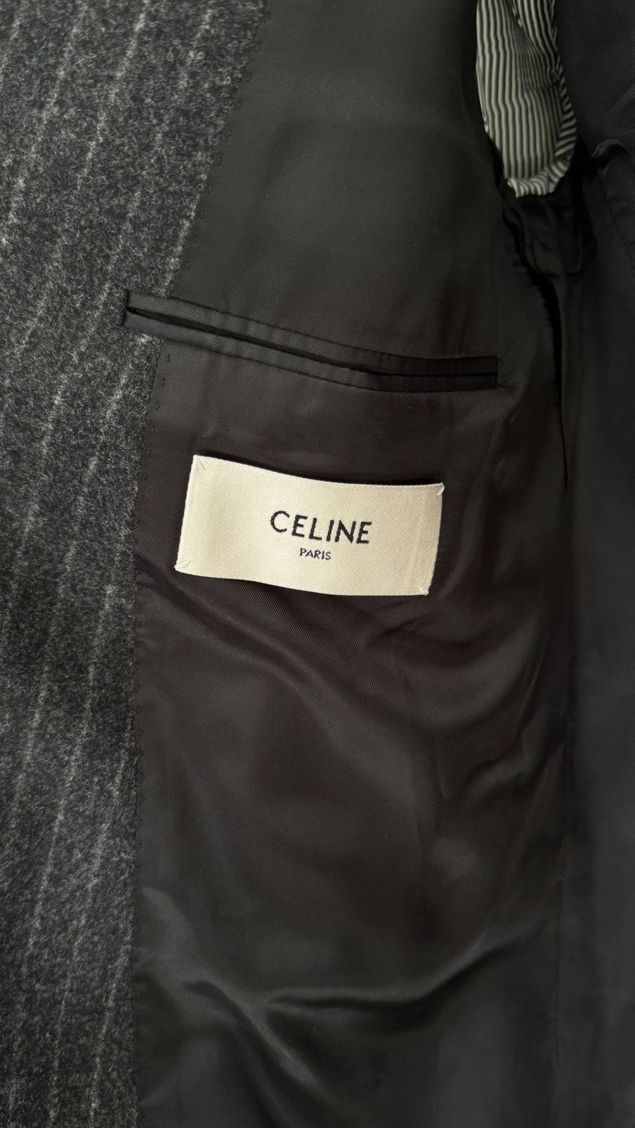 Celine Celine Grey Stripe Blazer sz40 Size 40R - 3 Thumbnail