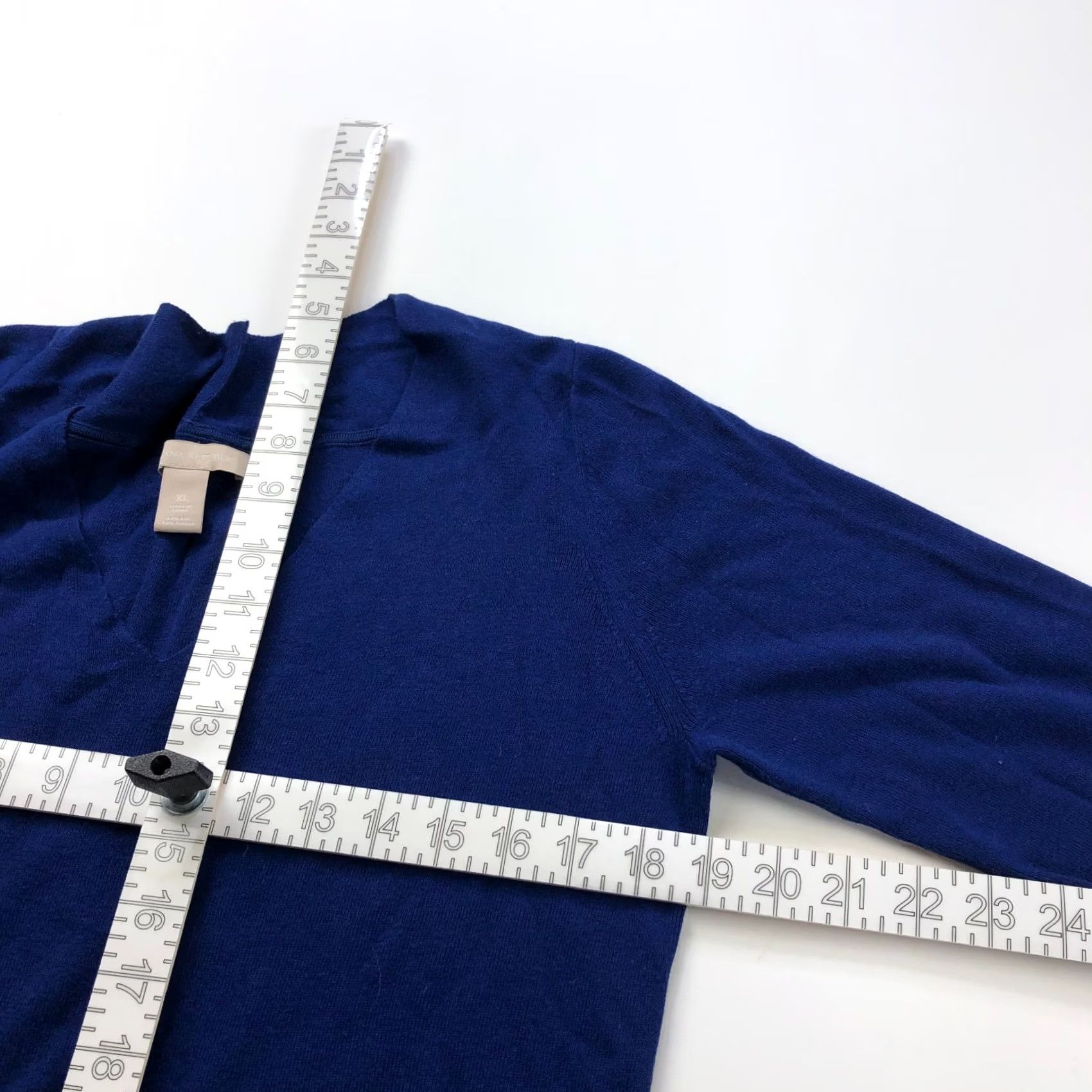 Banana Republic Banana Republic XL Silk Cotton Full Zip V-Neck Pullover Sweater Blue Womens Size XL / US 12-14 / IT 48-50 - 4 Thumbnail