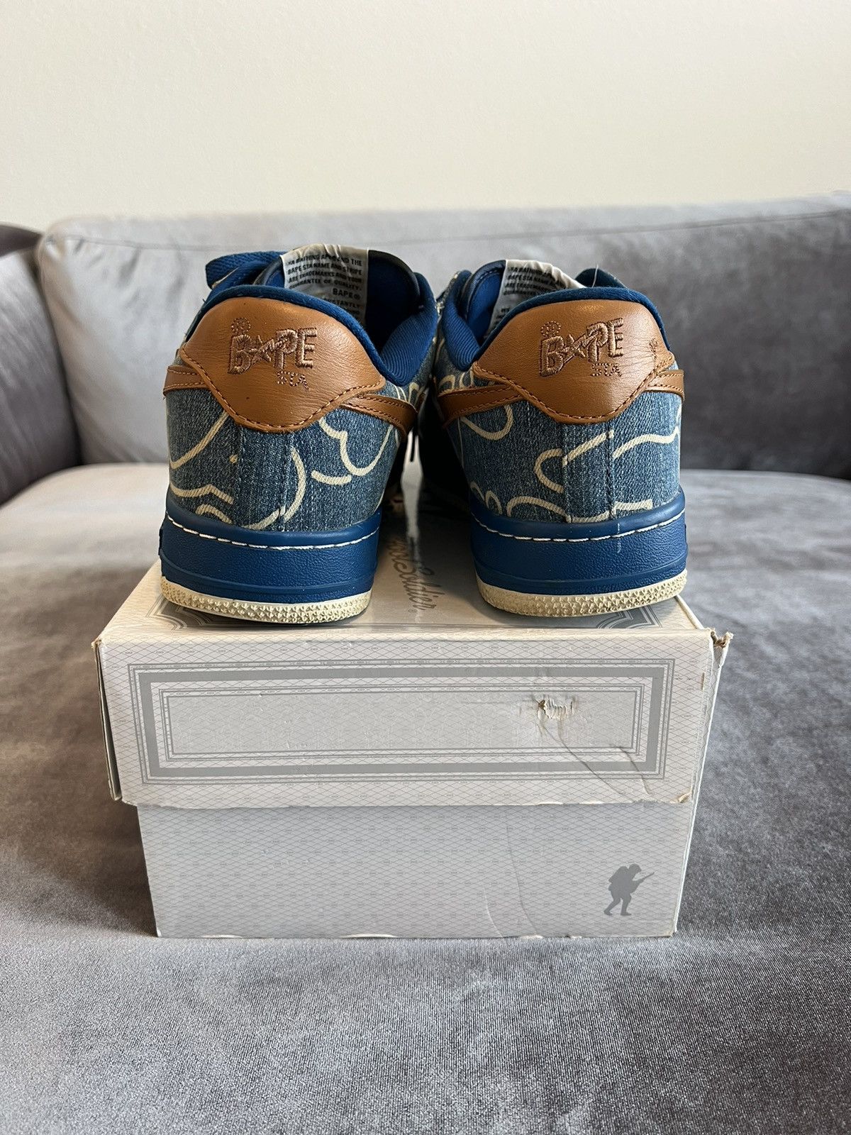 Bape Denim Bapesta Size US 9 / EU 42 - 3 Thumbnail