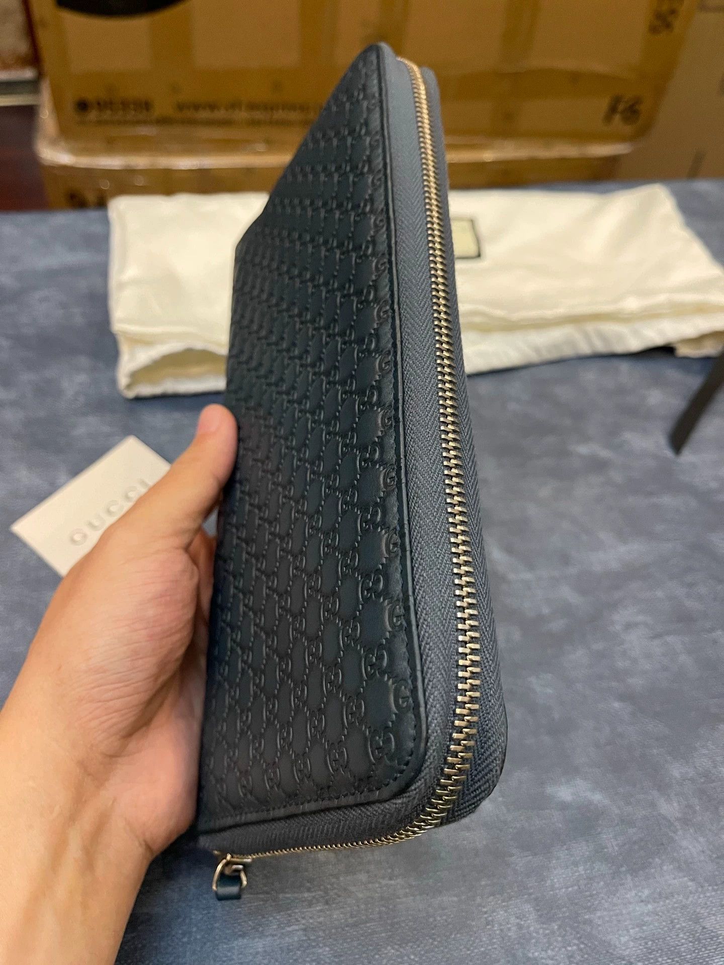 Gucci Gucci Double G Embossed Leather Clutch Size ONE SIZE - 3 Thumbnail