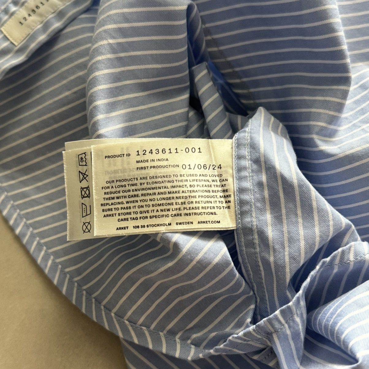 Arket Arket Relaxed Poplin Shirt Striped Blue 48 Size US M / EU 48-50 / 2 - 4 Thumbnail