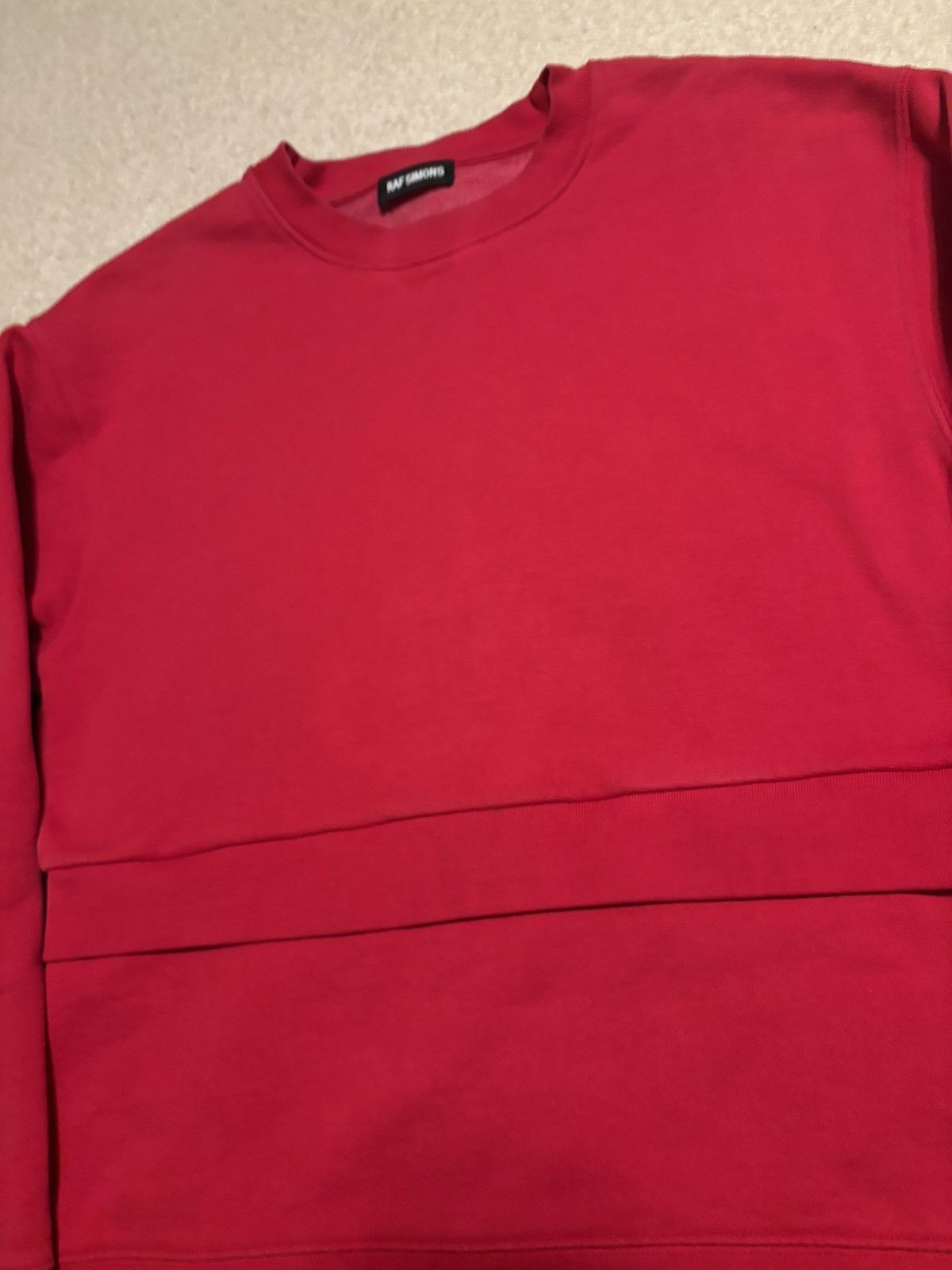Raf Simons Raf Simons Double Hem Pullover Crewneck Sweater Red Size US L / EU 52-54 / 3 - 2 Thumbnail