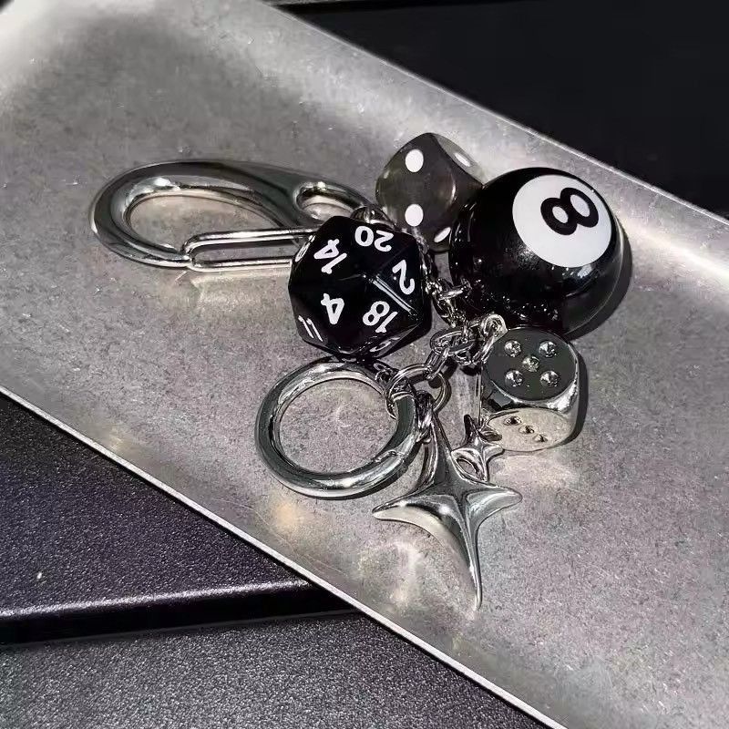 Japanese Brand × Jewelry Star Sparkle Oval Black 8 Fashion Carabiner Keychain Size ONE SIZE - 4 Thumbnail