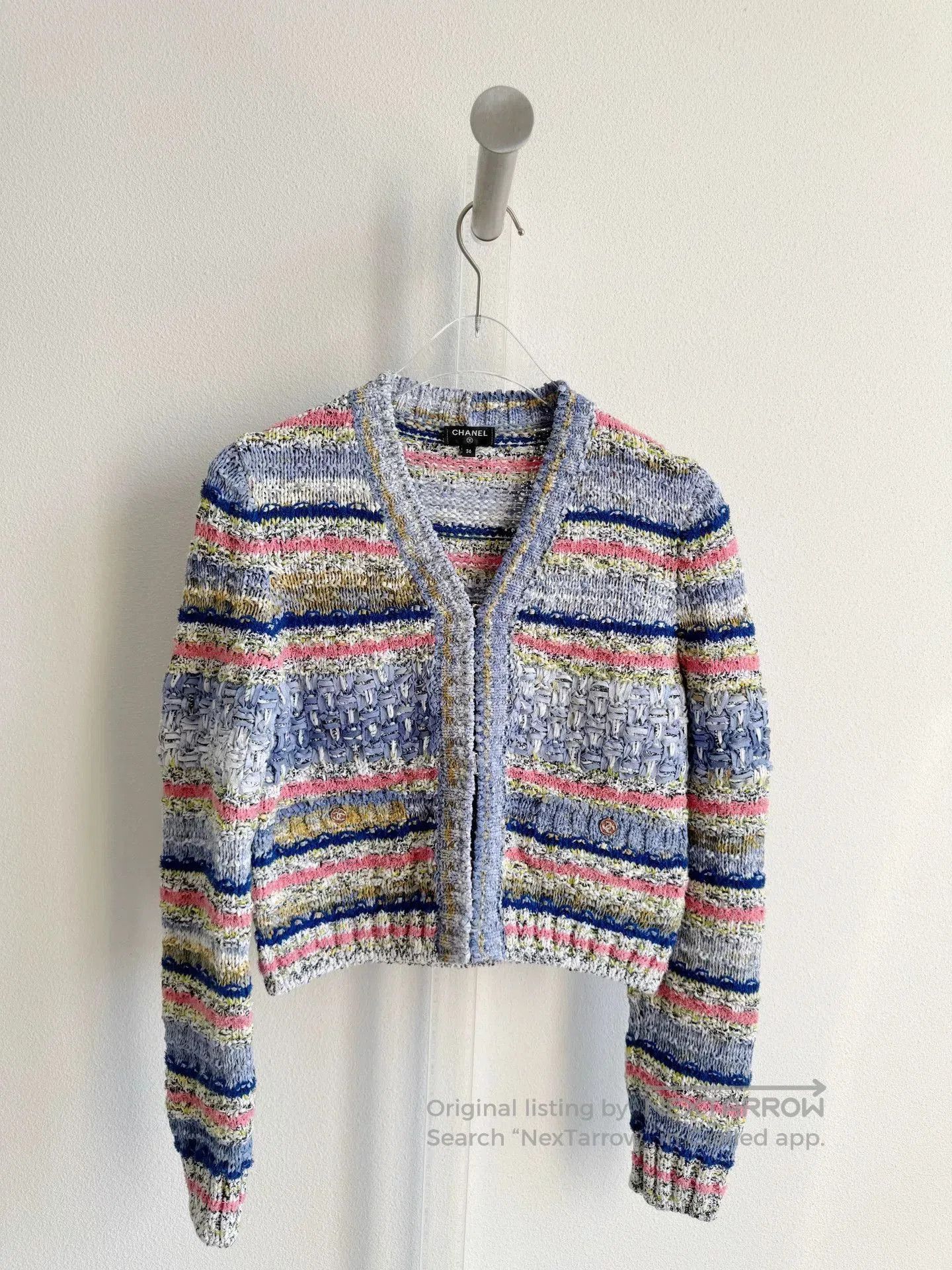 Chanel Chanel 21P Rainbow Stripe Knit Cardigan. Size XXS / US 00 / IT 34 - 2 Thumbnail