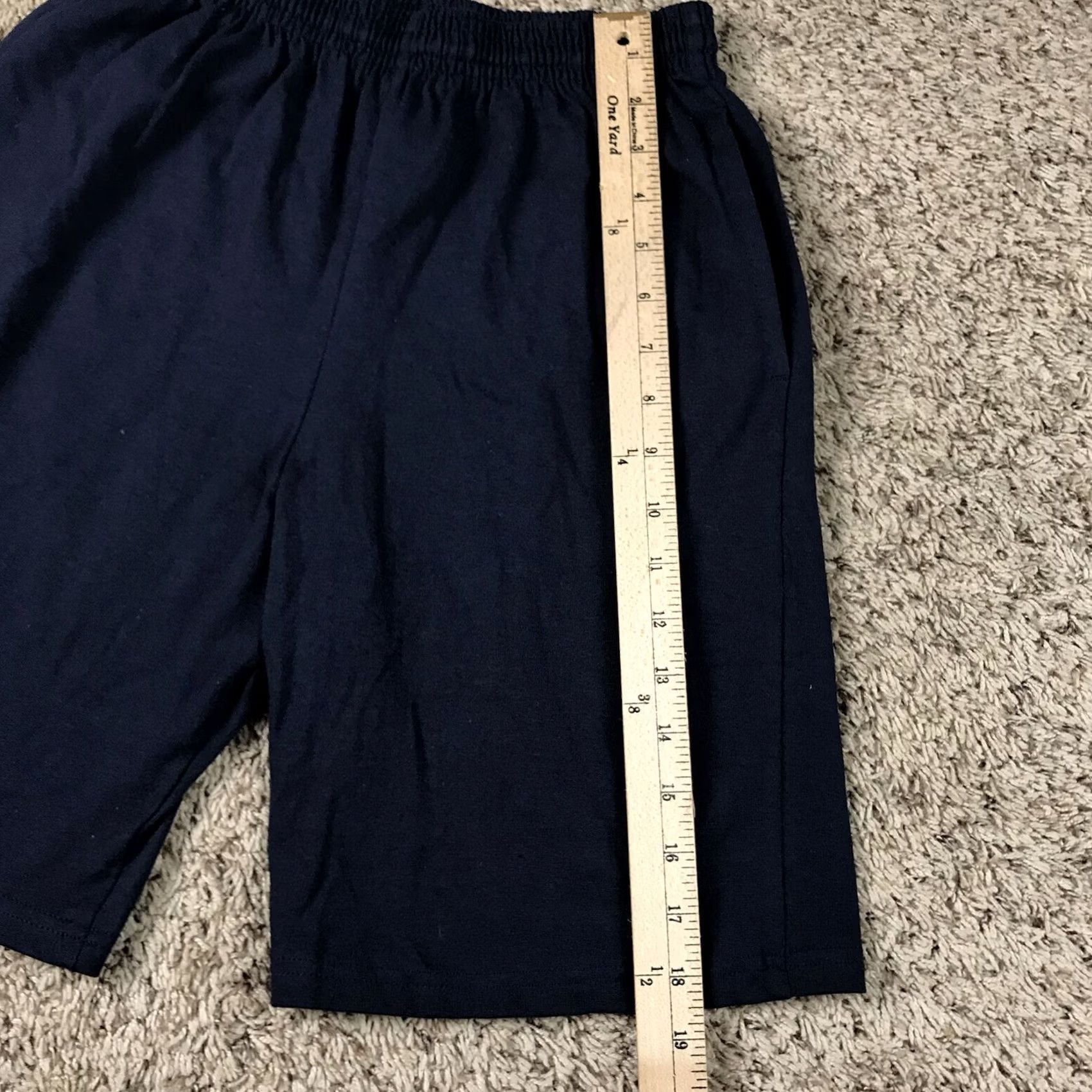 Anvil VINTAGE Anvil Cotton Deluxe Athletic Shorts Men's Small Navy Blue Pockets 90s Comfort Fit Size US 29 - 7 Thumbnail