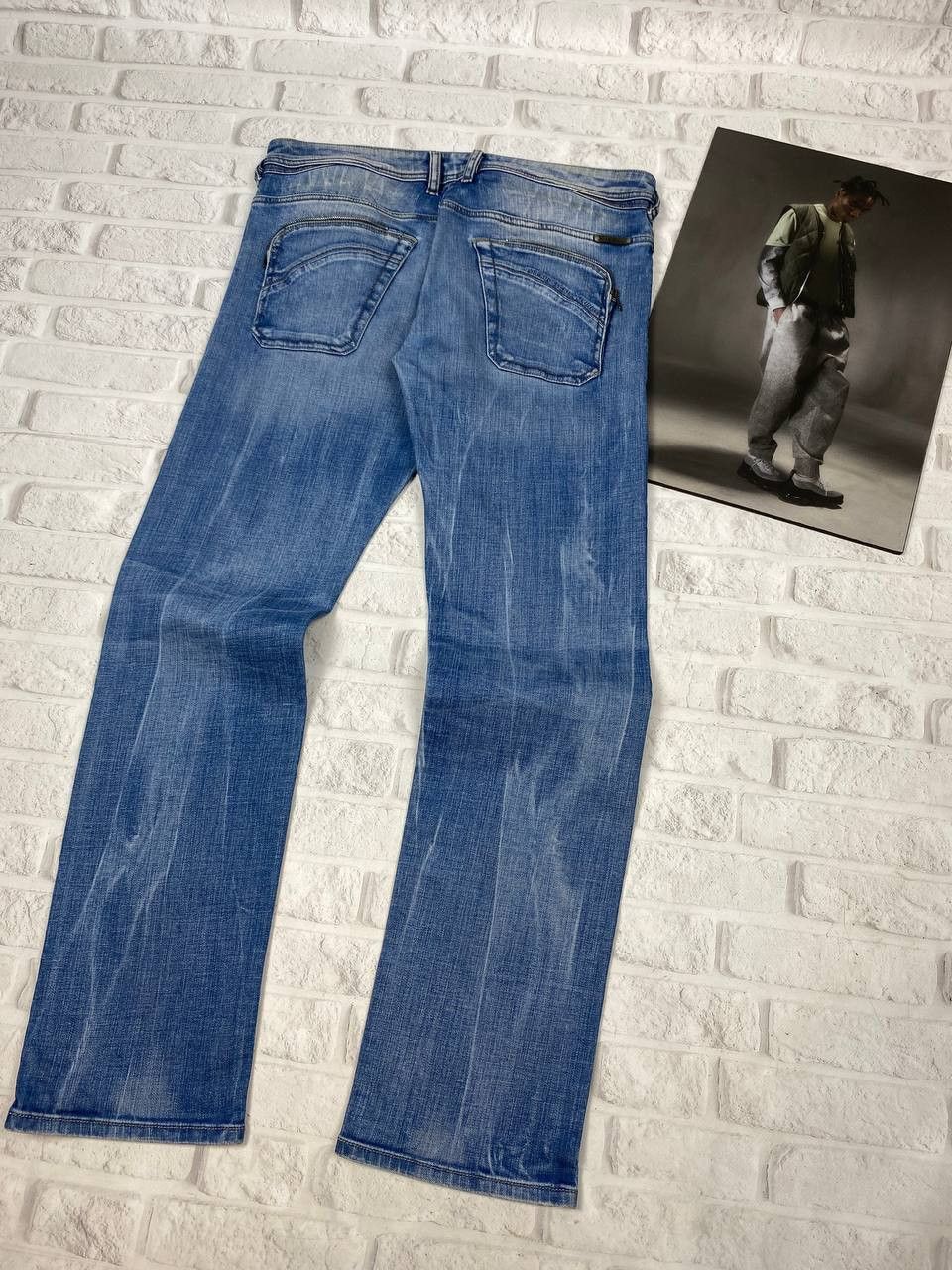 Diesel Diesel Poiak Jeans Mens Acid Washed Tapered Zipper Pockets Size US 34 / EU 50 - 1 Thumbnail