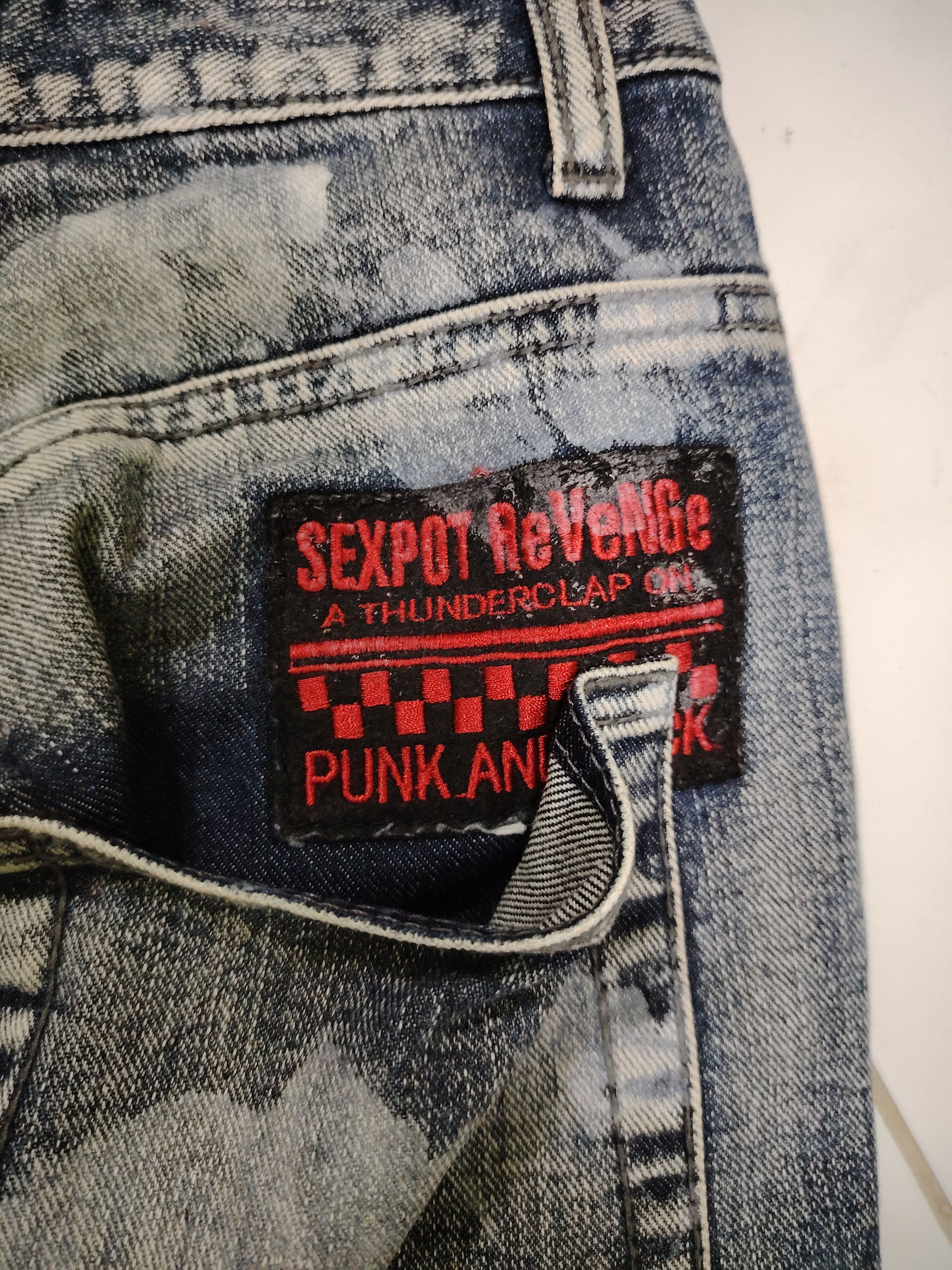 Revenge SEXPOT REVENGE Punk Anorak Bleach Wash Demon Jeans Size US 30 / EU 46 - 9 Thumbnail