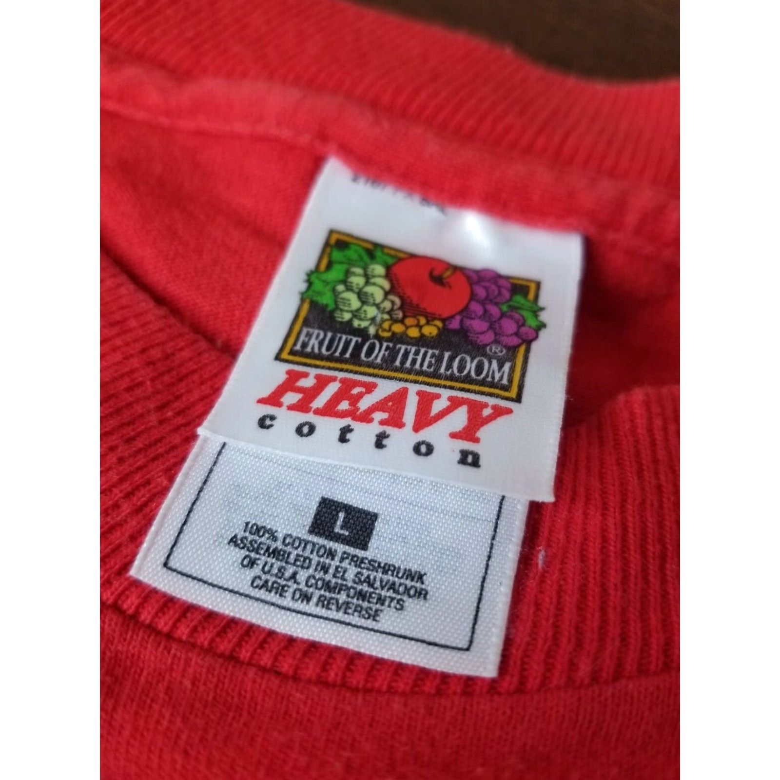 Fruit Of The Loom VINTAGE 90s Mens L Embroidered Christmas T Shirt Single Stitch Happy Holidays Shirt XL Red Mens Size US XL / EU 56 / 4 - 2 Thumbnail