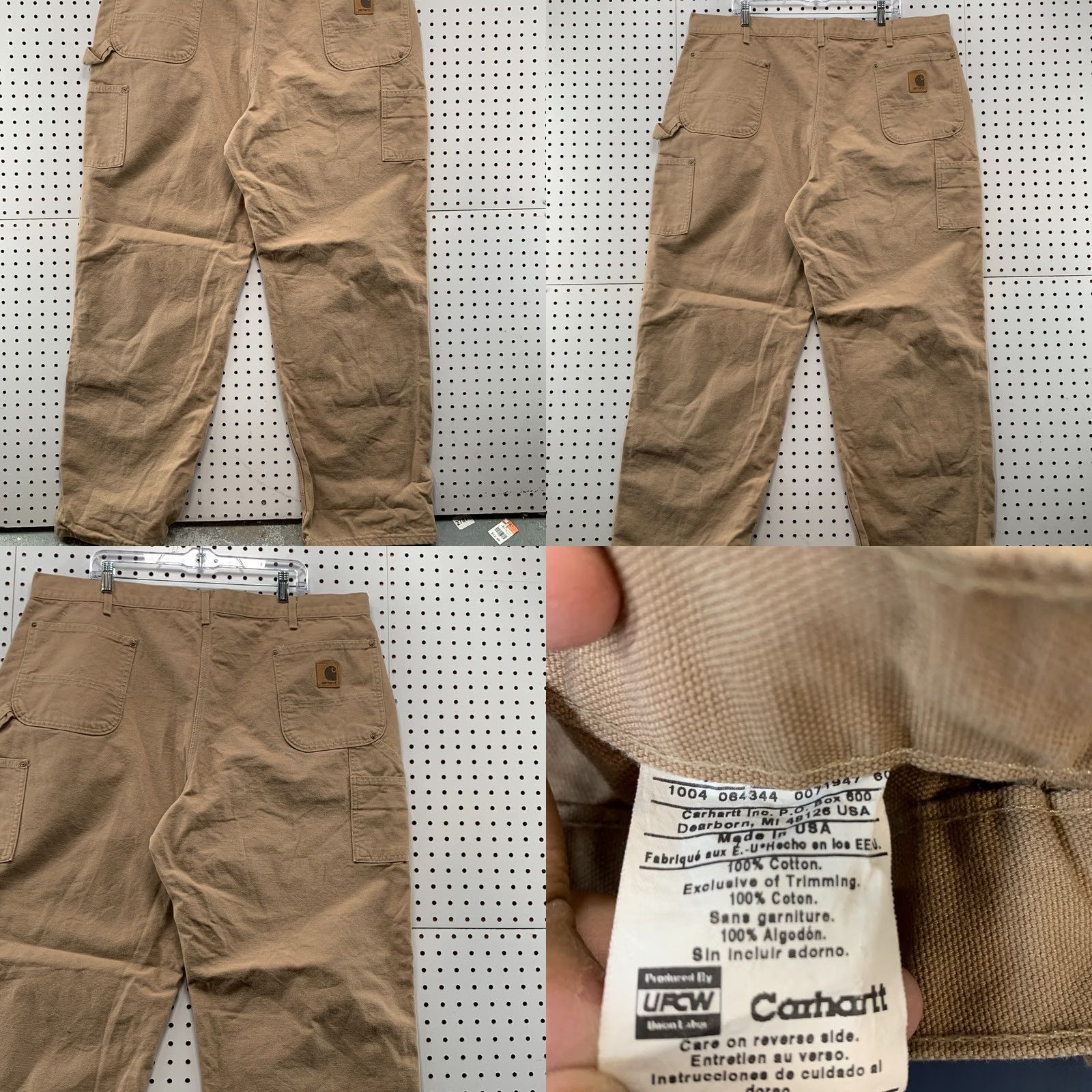 Carhartt VINTAGE Carhartt Pants Double Knee Canvas Mens 42x35 Brown USA Union Made Carhartt Pants Men 42x35 Brown USA Carpenter Style Size US 42 / EU 58 - 10 Thumbnail