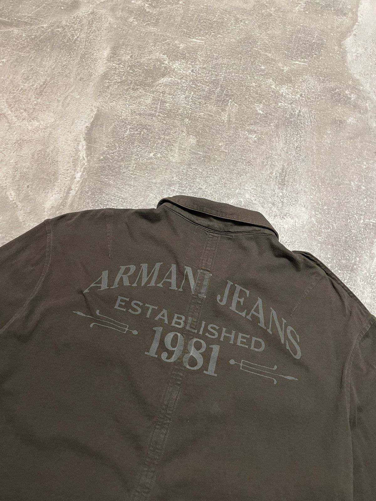 Armani × Vintage Vintage Armani Jeans Long Sleeve Shirt Big Logo Size US L / EU 52-54 / 3 - 13 Thumbnail