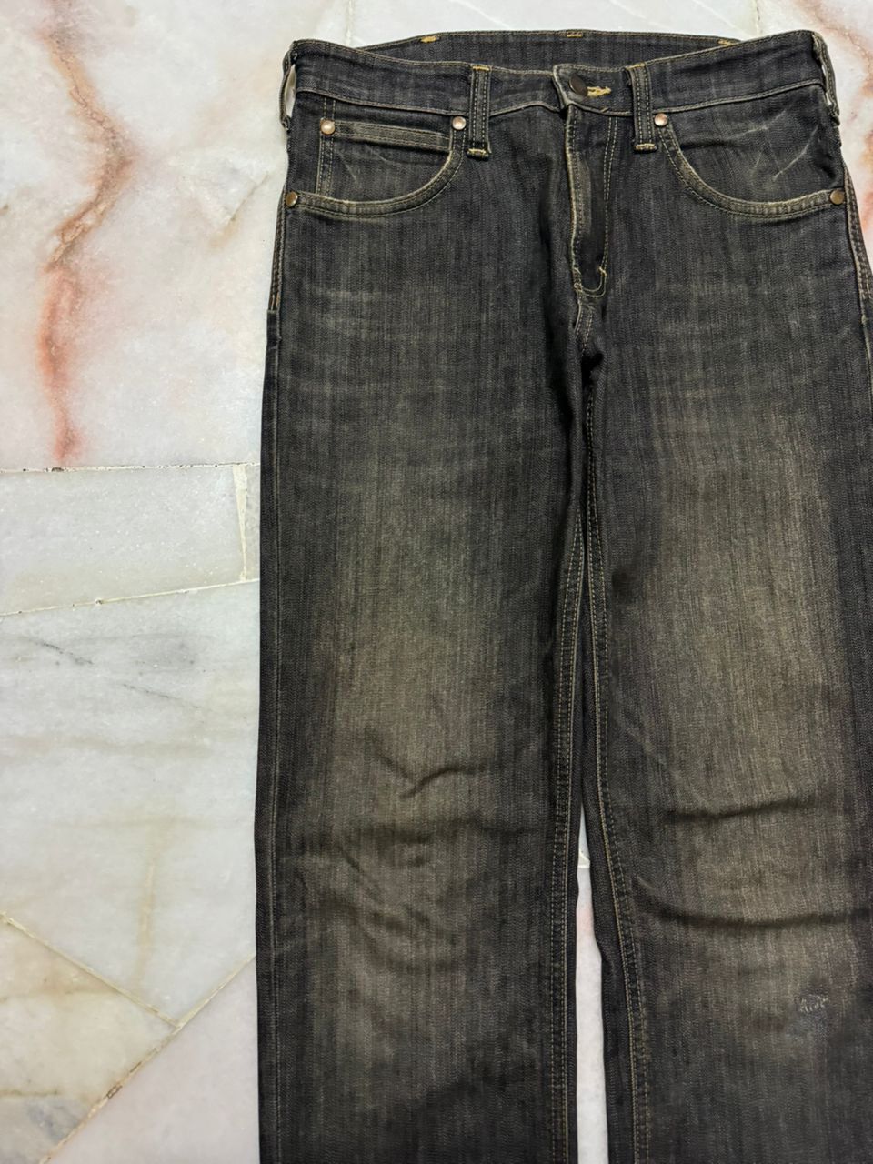 Wrangler 💥Vintage 90s Style Wrangler MudWashed Distress Dark Jeans Size US 29 - 4 Thumbnail