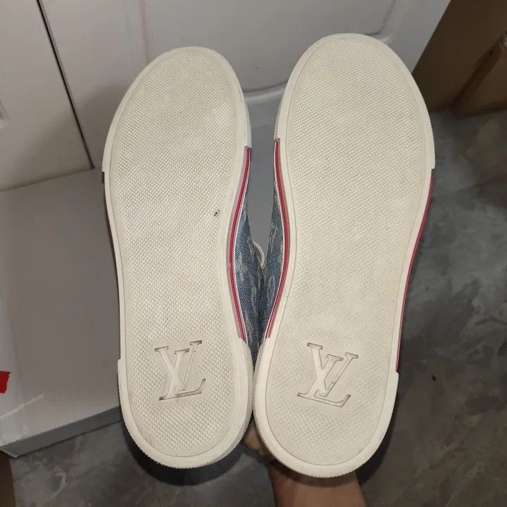 Louis Vuitton Louis Vuitton High-Top Denim Sneakers -2508 Size US 6.5 / EU 39-40 - 4 Thumbnail
