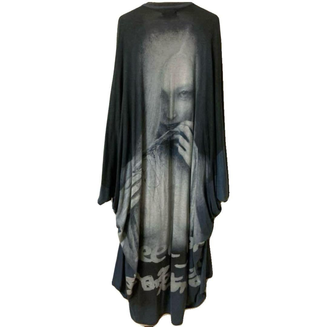 image of Yohji Yamamoto Pour Homme 18Ss Suzume Uchida Cloak in Blue, Men's (Size Large)