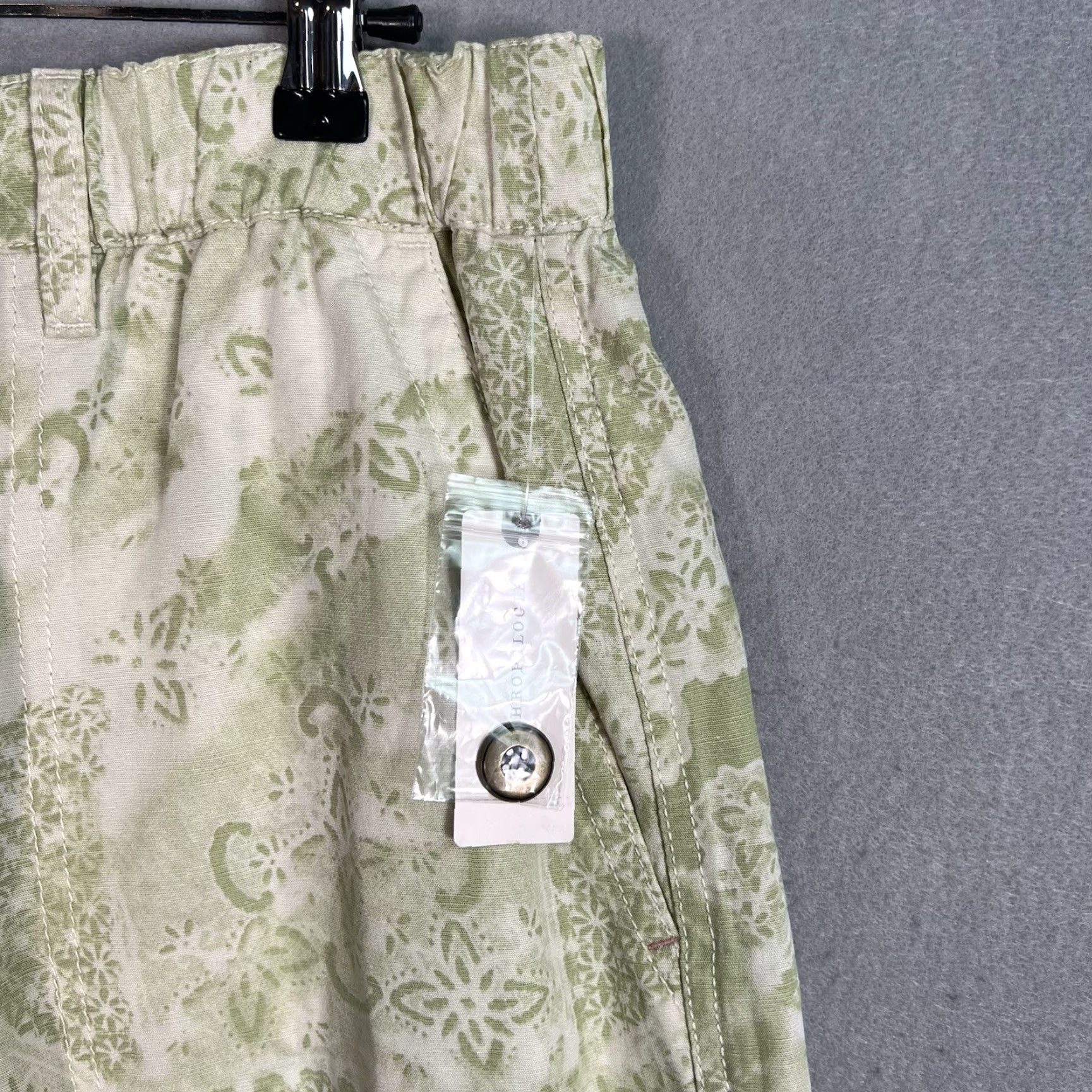Anthropologie NWT Anthropologie Pilcro Slim Linen-Blend Beach Cargo Pants Slim Green Womens Small Size S Size 28" / US 6 / IT 42 - 7 Thumbnail