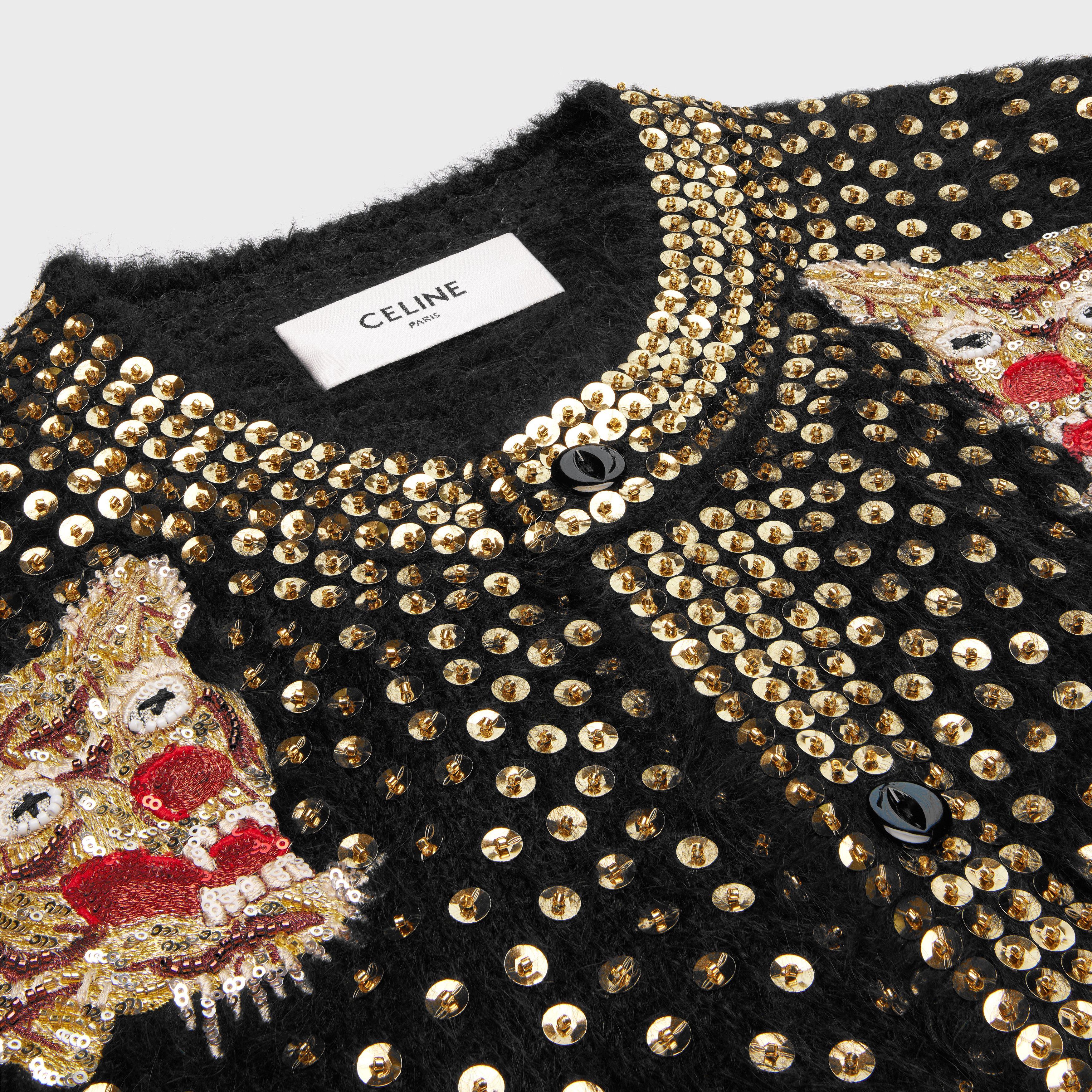 Celine o1bcso1str0824 Embroidered Cardigan in Black Size US XS / EU 42 / 0 - 3 Thumbnail