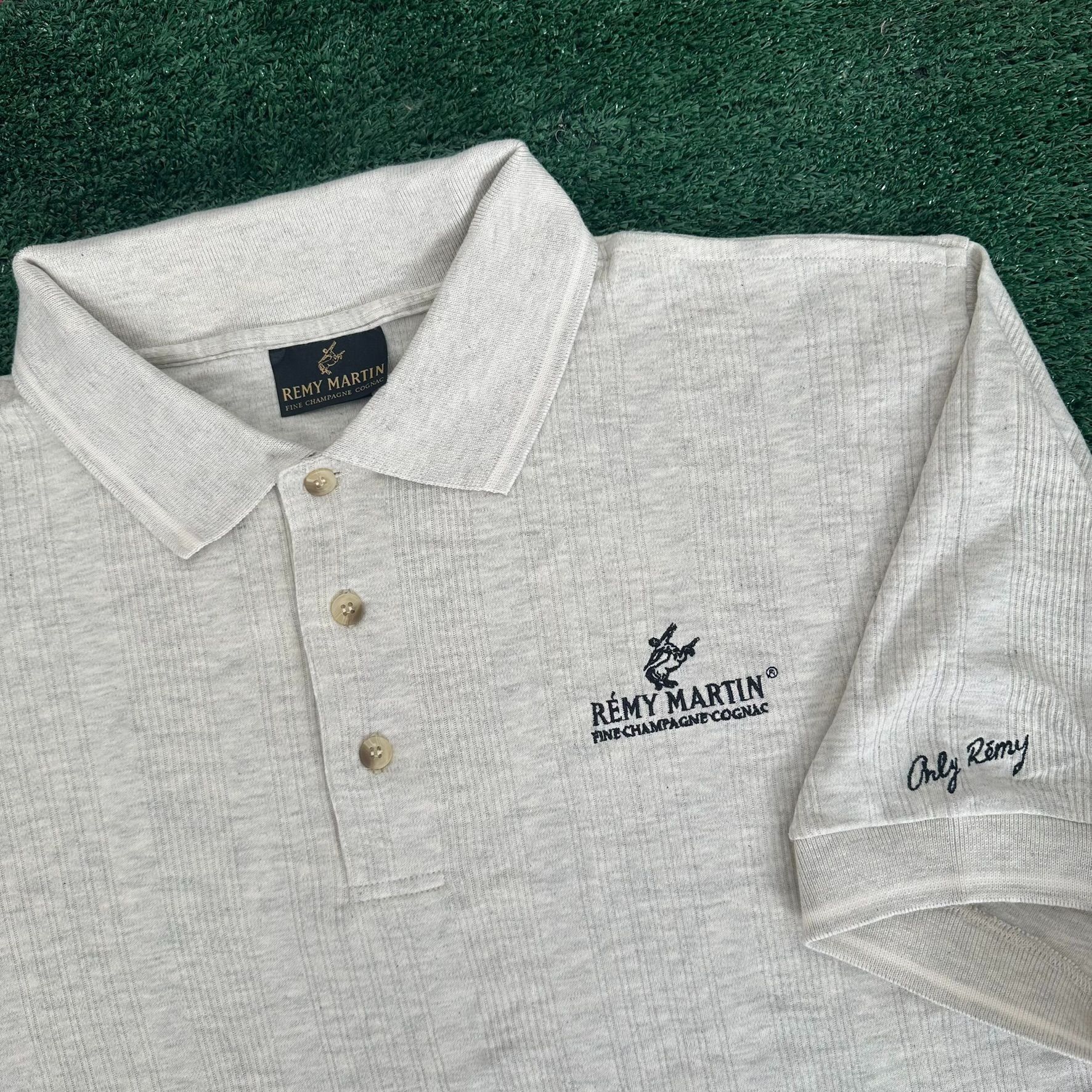 Vintage Vintage 90s Remy Martin Cognac Polo Shirt Ribbed Textured Be Size US L / EU 52-54 / 3 - 2 Thumbnail