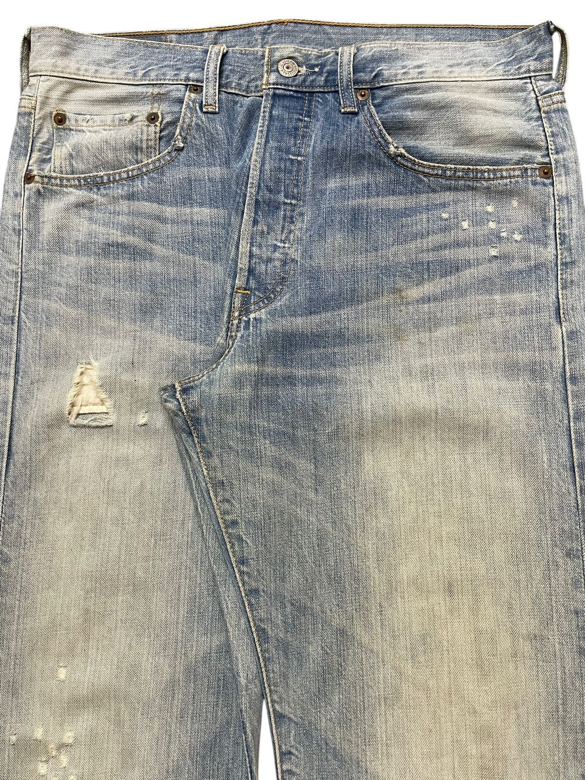 Levi's Vintage 90s Levis 501 Light Blue Faded Wash Distress Loose Size US 32 / EU 48 - 4 Thumbnail