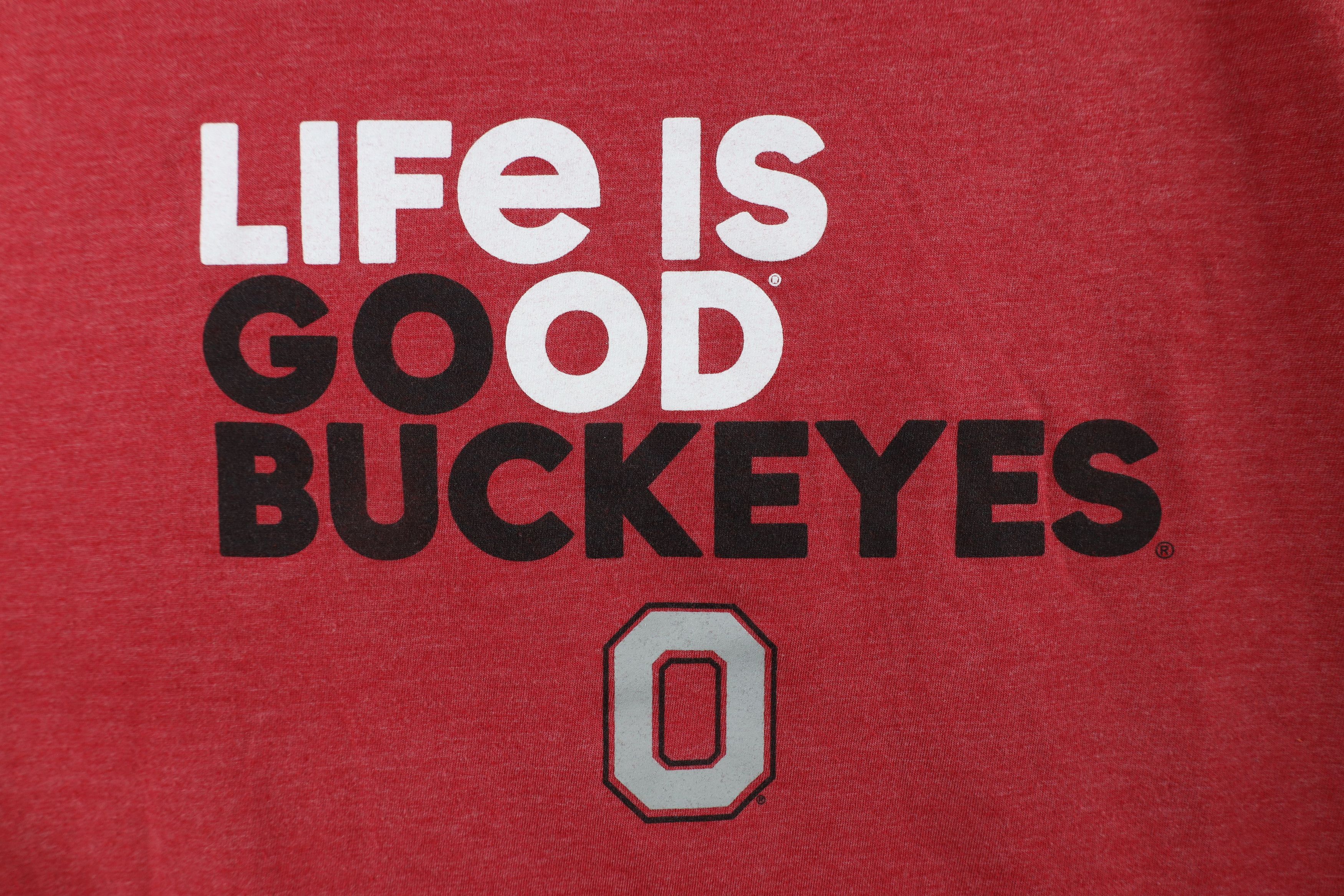 Vintage Life Is Good Ohio State University Go Buckeyes T-Shirt Red Size US L / EU 52-54 / 3 - 4 Thumbnail