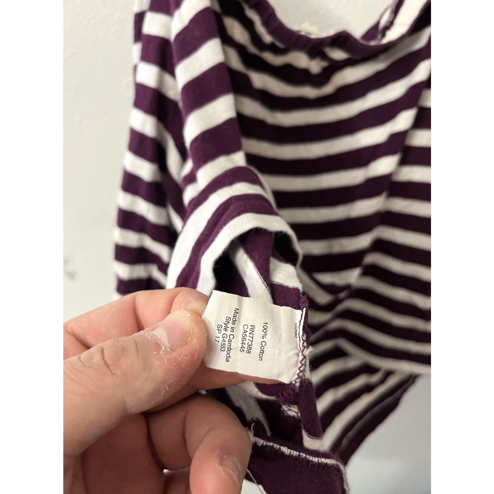 J.Crew J.CREW Off Shoulder Striped Top Womens M Maroon Nautical Minimalist Classic Preppy Coastal Size M / US 6-8 / IT 42-44 - 4 Thumbnail