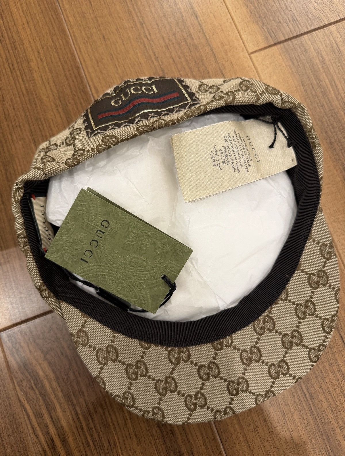 Gucci *NEW* GUCCI GG Monogram Flat Cap Hat Logo Demna Runway Size ONE SIZE - 4 Thumbnail