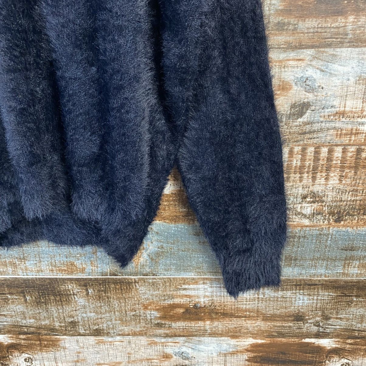 Homespun Knitwear DL Ingni Black Mohair fur shaggy Knitwear #C1105 Size M / US 6-8 / IT 42-44 - 8 Thumbnail