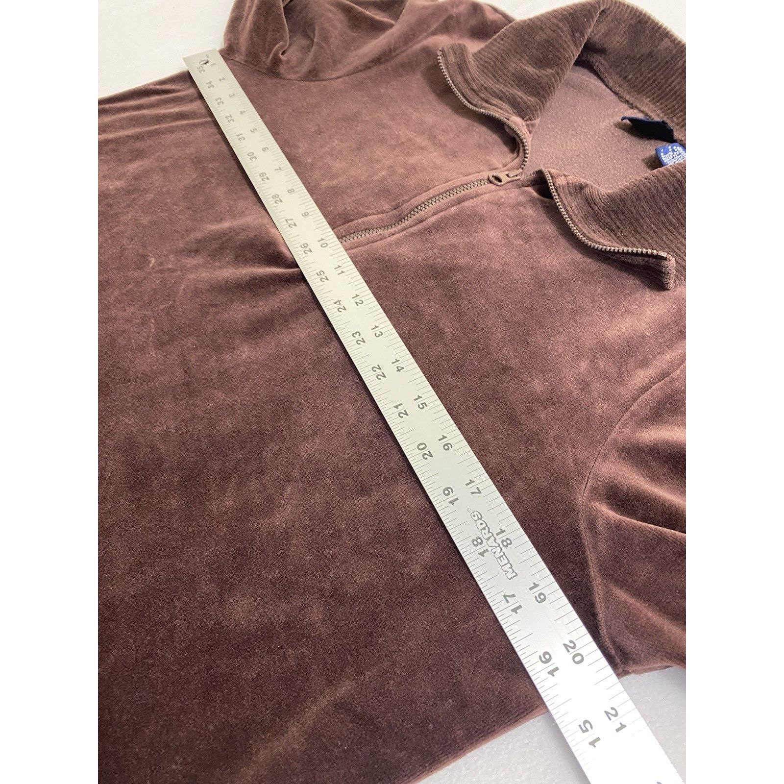 Basic Editions Vintage Womens Medium Dark Brown Velour Tracksuit Set Y2K Size 27" / US 4 / IT 40 - 10 Thumbnail