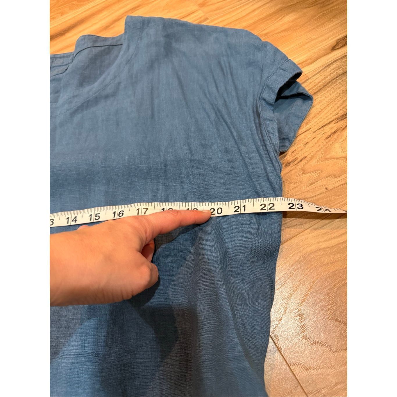 Linea Grizas linen blue dress pockets size Large Size L / US 10 / IT 46 - 6 Thumbnail