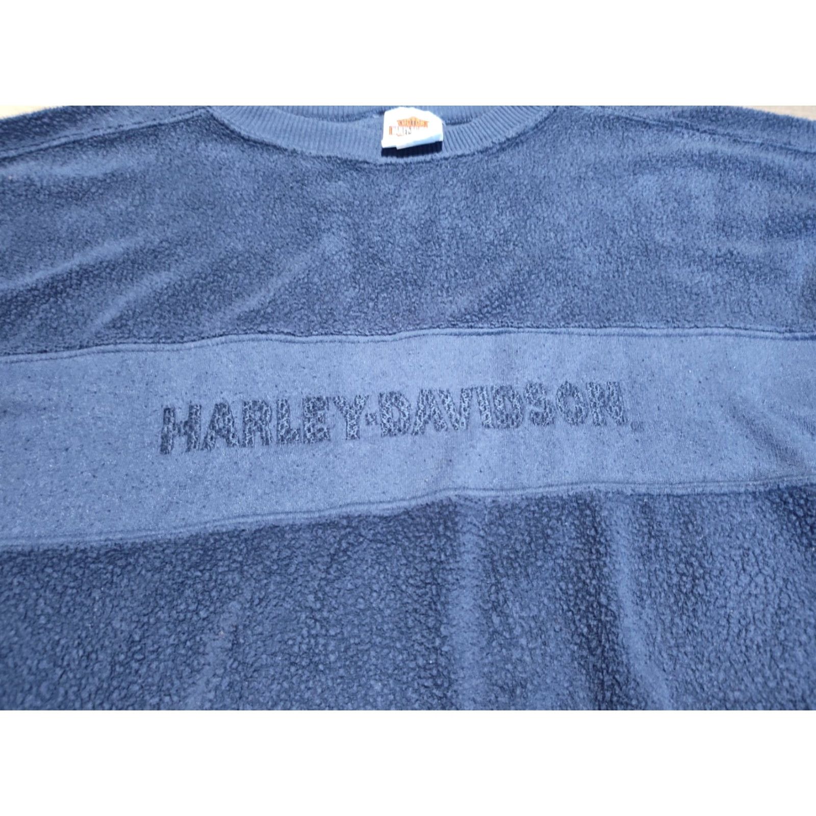 Harley Davidson VINTAGE Harley-Davidson Sweatshirt Blue XL Embroidered Terry Cloth Size US XL / EU 56 / 4 - 3 Thumbnail