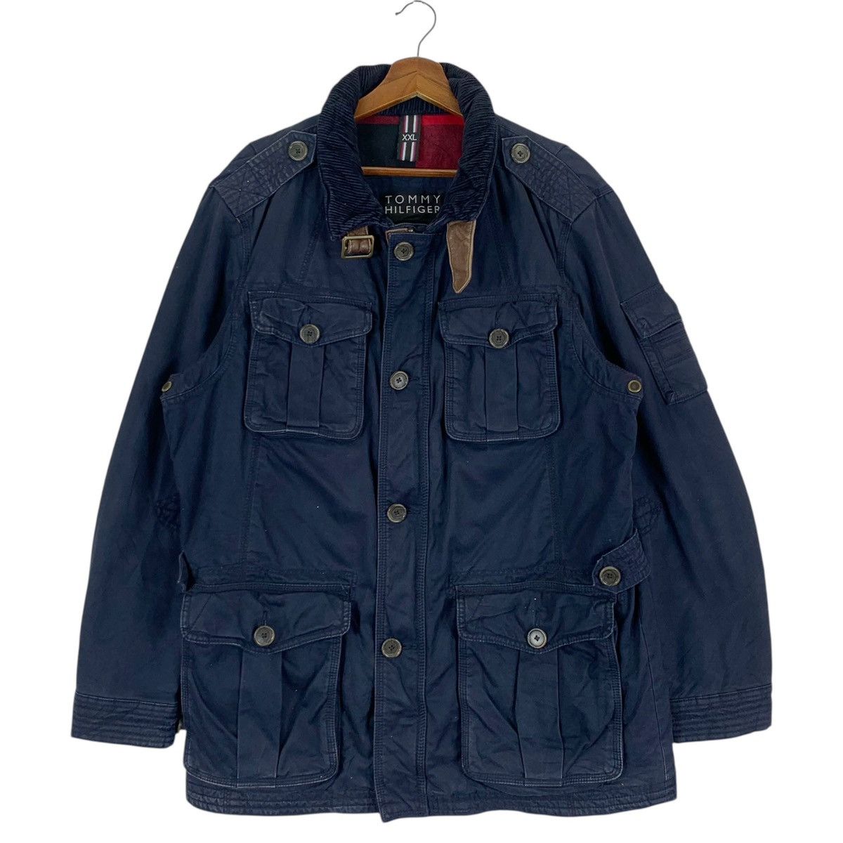 Tommy Hilfiger × Vintage Vintage Tommy Hilfiger Button Heavy Jacket Size US XXL / EU 58 / 5 - 1 Thumbnail