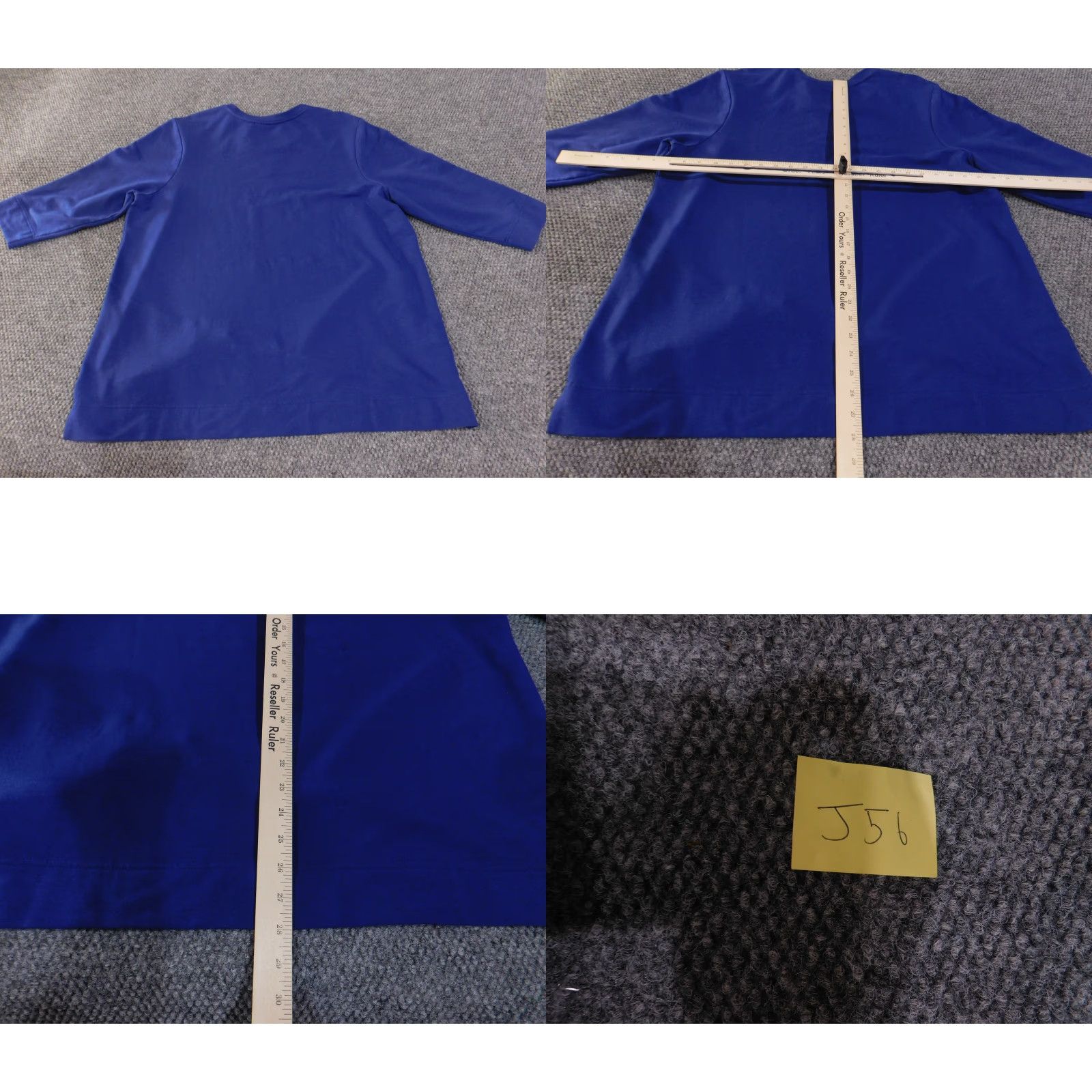Vintage Susan Graver Shirt Womens 1X Blue Beaded Embellished Shoulder 3/4 Sleeve Pullover Top Size XL / US 12-14 / IT 48-50 - 9 Thumbnail