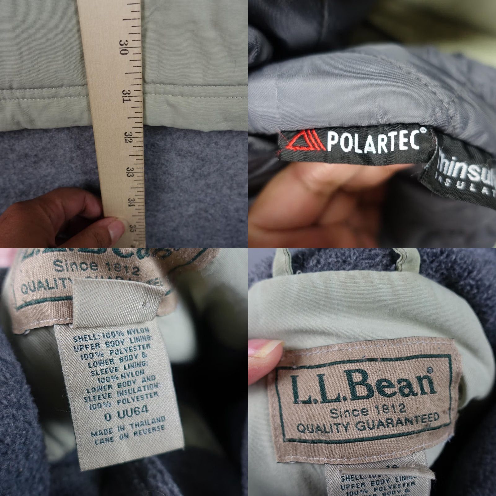 Vintage VINTAGE L.L. Bean Coat Parka Mens Large Beige Hooded Insulated Thinsulate Polartec Zip Pockets Size US L / EU 52-54 / 3 - 11 Thumbnail