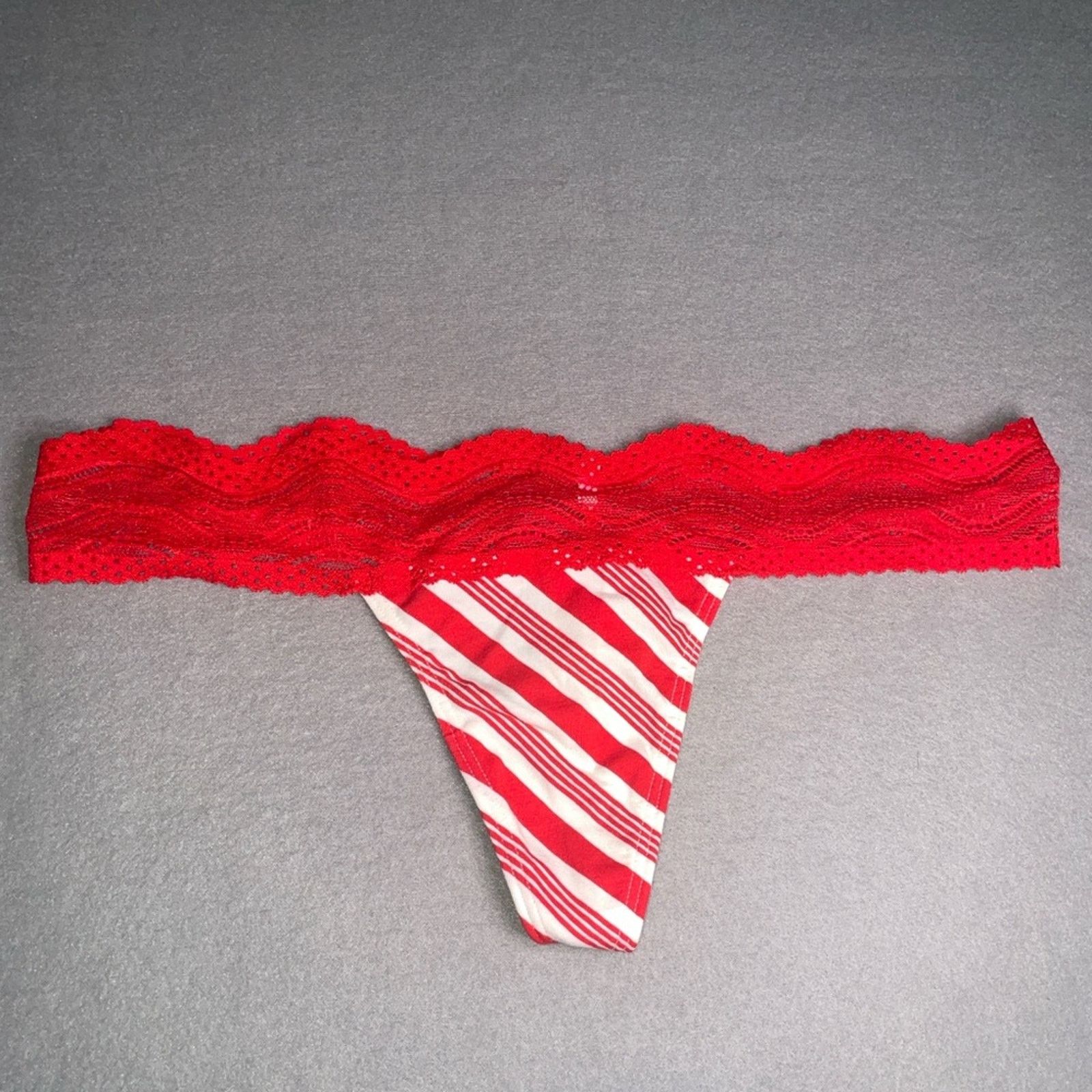 Victoria's Secret Victoria’s Secret Thong Panty Candy Stripes NEW Medium Size ONE SIZE - 1 Thumbnail
