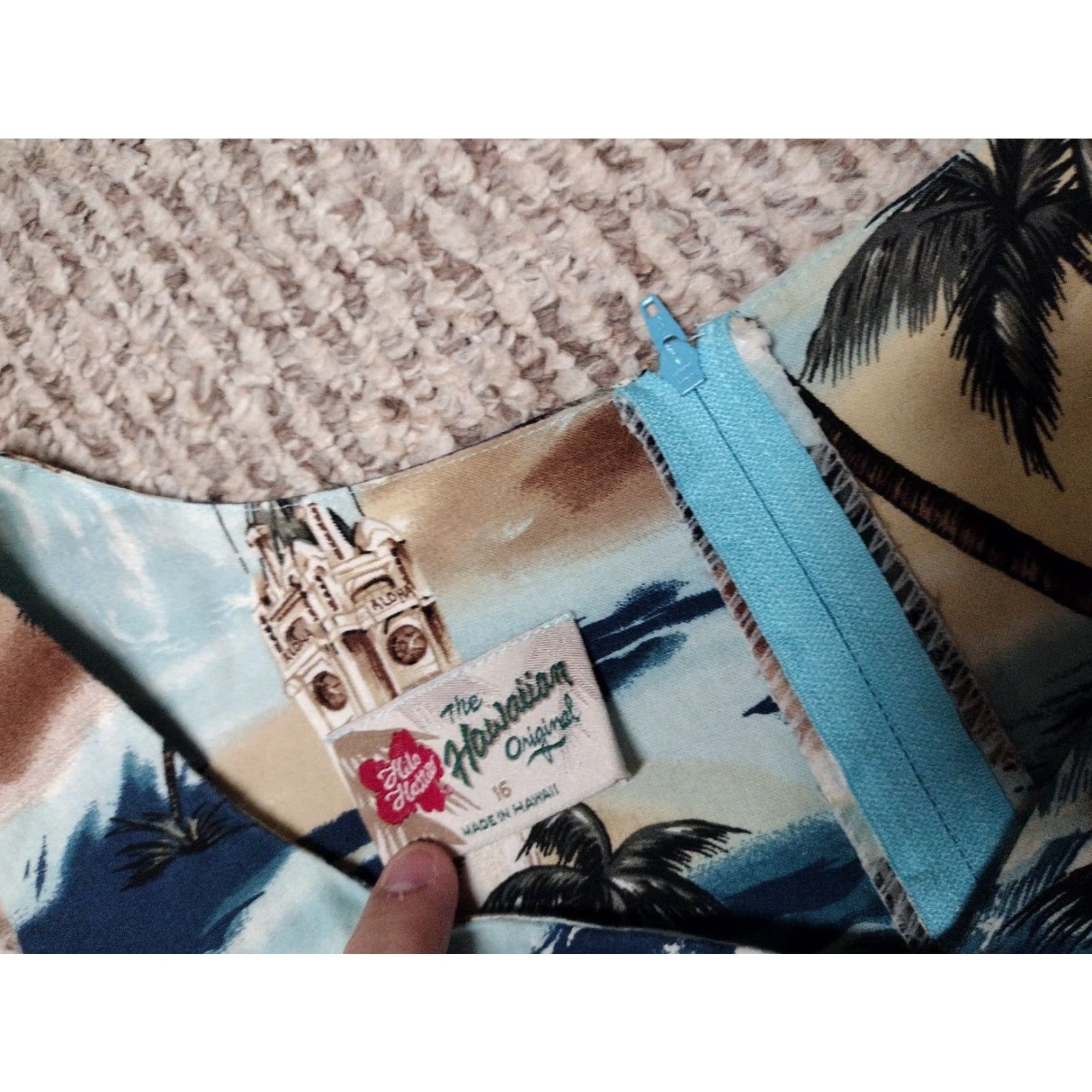 Hilo Hattie VINTAGE HILO HATTIE Dress Surf Aloha Hawaiian Midi Blue Zip Women's 16 Floral Sleeveless Cotton Casual Island Beach Retro Pattern Size XXL / US 16-18 / IT 52-54 - 2 Thumbnail