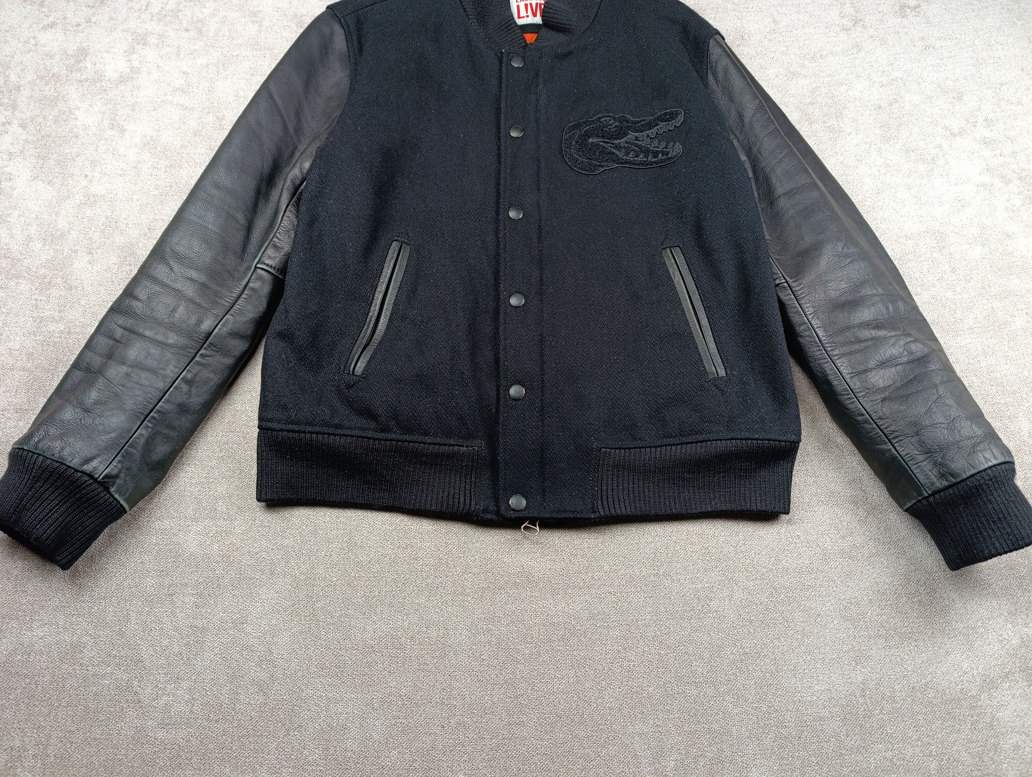 Lacoste Lacoste Live Black Leather Varsity Wool Jacket Mens Size US M / EU 48-50 / 2 - 3 Thumbnail