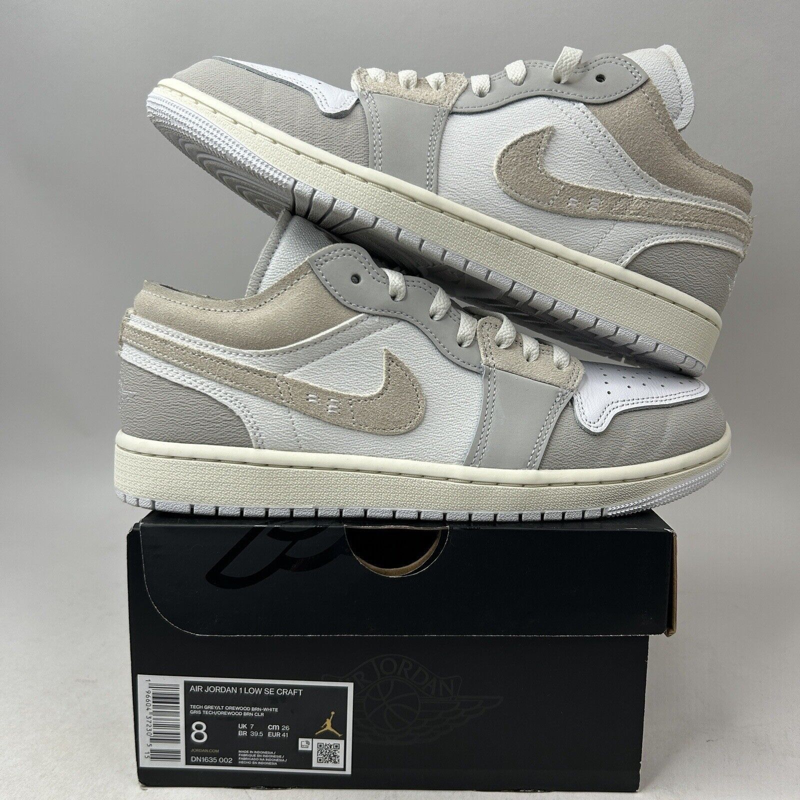 Nike Nike Air Jordan 1 Low SE Craft Inside Out “Tech Grey” 2024 Size US 8 / EU 41 - 1 Thumbnail