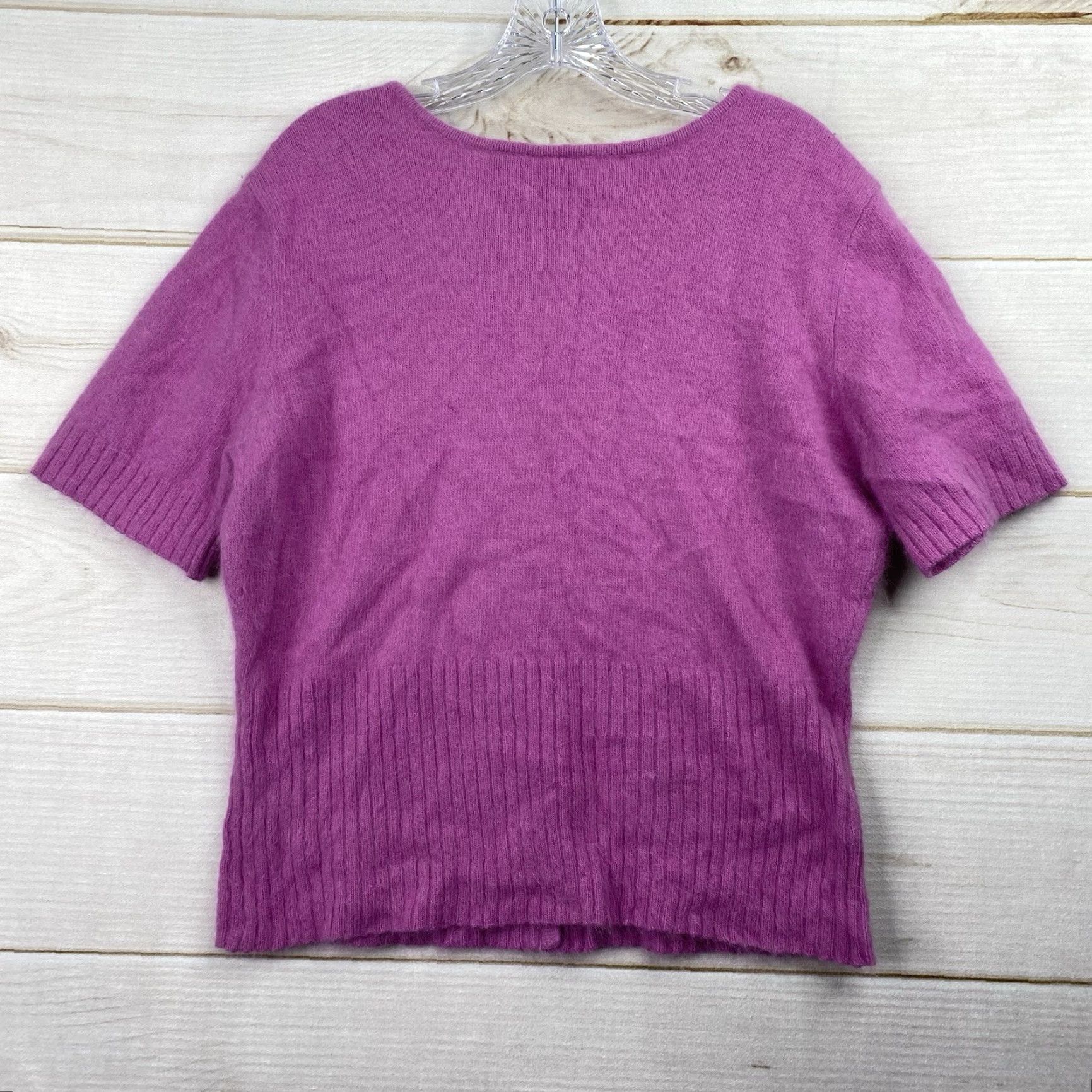Pinko VINTAGE Hillard & Hanson Sweater Cardigan XL Pink Angora Fuzzy Knit Wool-Blend All Seasons Women’s 90s Bohemian Coquette Cottagecore Size XL / US 12-14 / IT 48-50 - 7 Thumbnail
