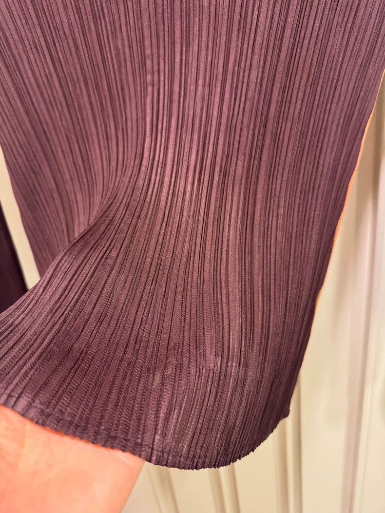 Issey Miyake Issey Miyake size:3 Brown pleated long-sleeved top Size XS / US 0-2 / IT 36-38 - 6 Thumbnail