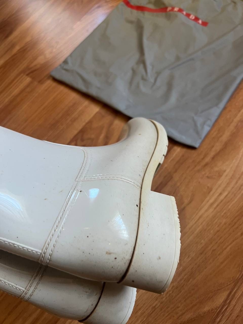 Prada Prada Logo Rubber Rain Boots Size US 8 / IT 38 - 15 Thumbnail