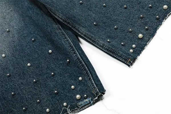 Japanese Brand VIBE Loose men's distressed beaded washed denim shorts y2k Size US 32 / EU 48 - 6 Thumbnail