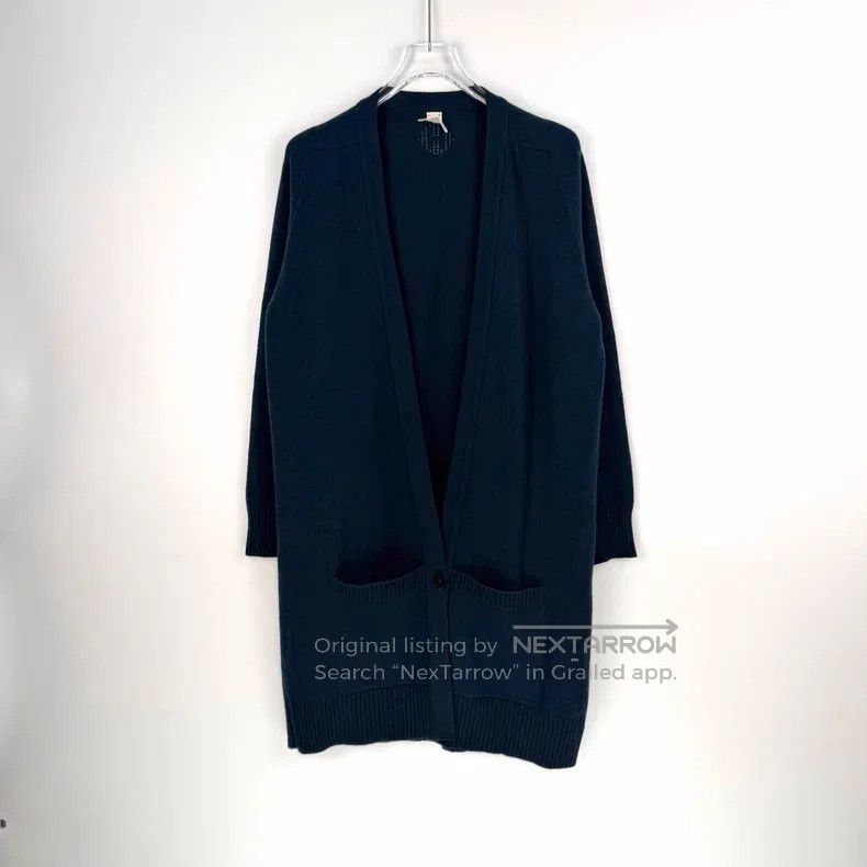 Hermes Navy Cashmere Long Cardigan