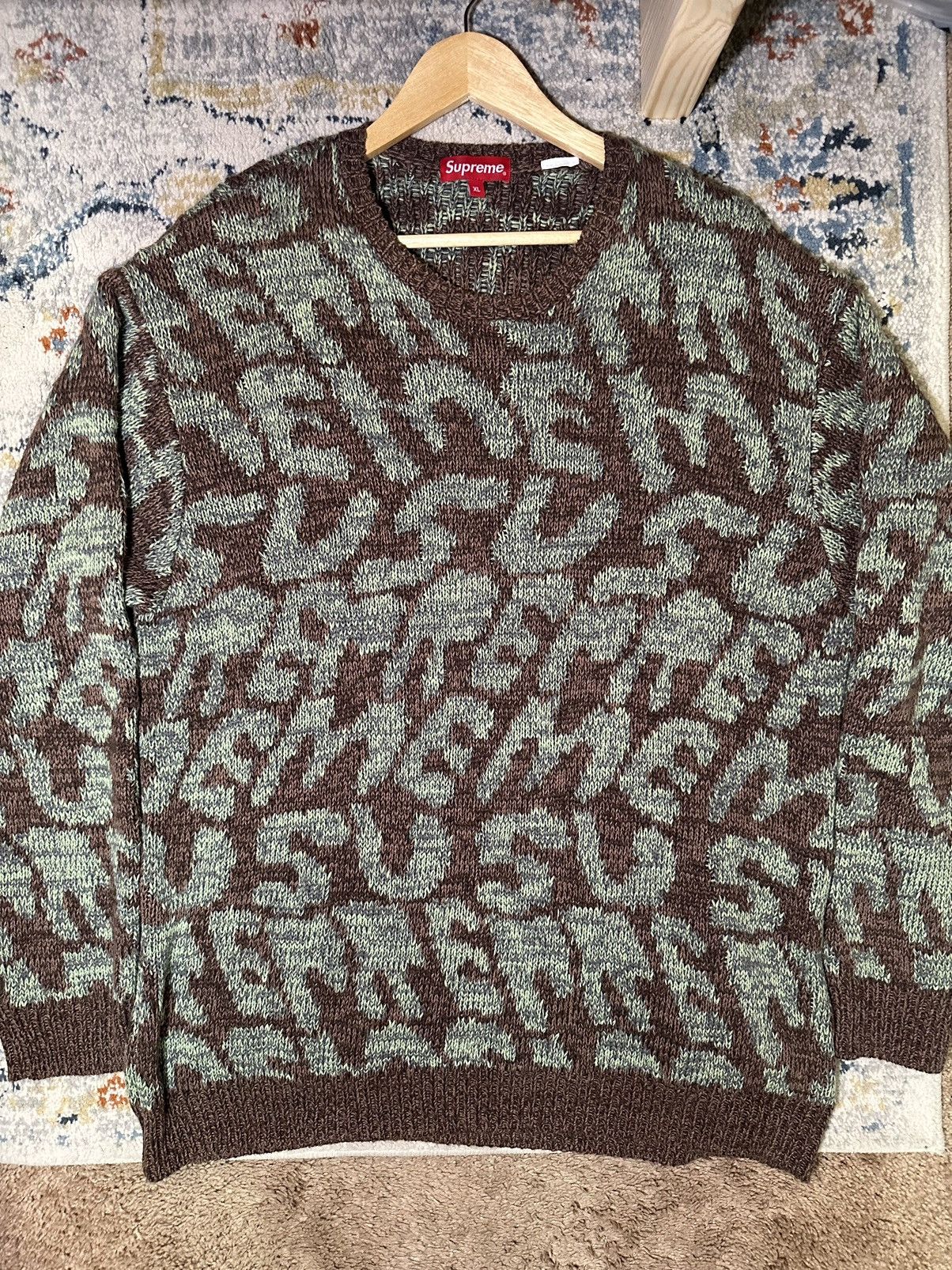 Supreme Supreme Stacked Sweater Brown | Grailed
