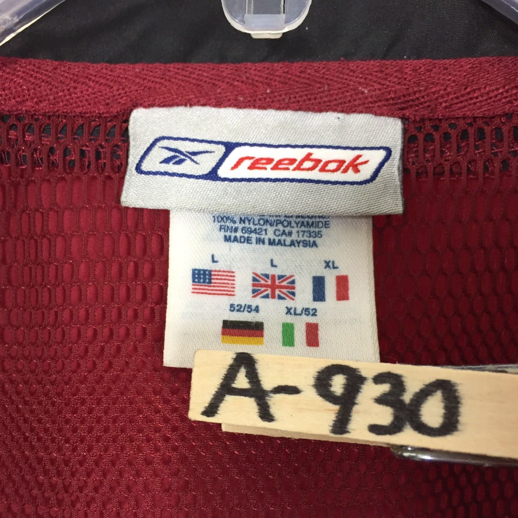 Reebok Reebok Jacket Mens L Red 1/4 Zip Pullover Long Sleeve Windbreaker Casual Size US L / EU 52-54 / 3 - 7 Thumbnail