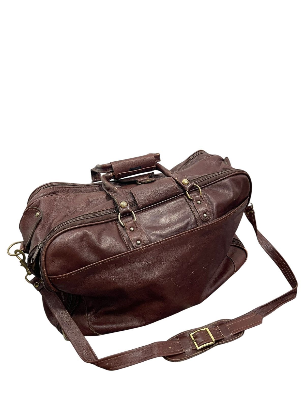Leather Full Leather Vtg 90s Renwick Canada Travel Bag 6🟩 Size ONE SIZE - 5 Thumbnail