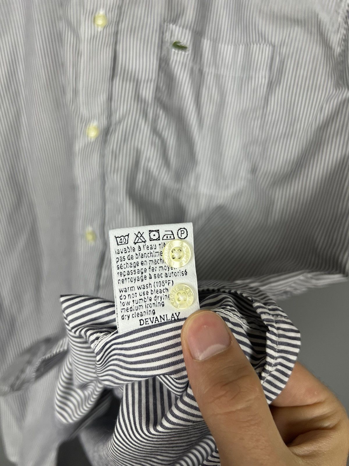 Lacoste × Vintage Vintage Lacoste short sleeve button up stripe shirt Size US L / EU 52-54 / 3 - 7 Thumbnail