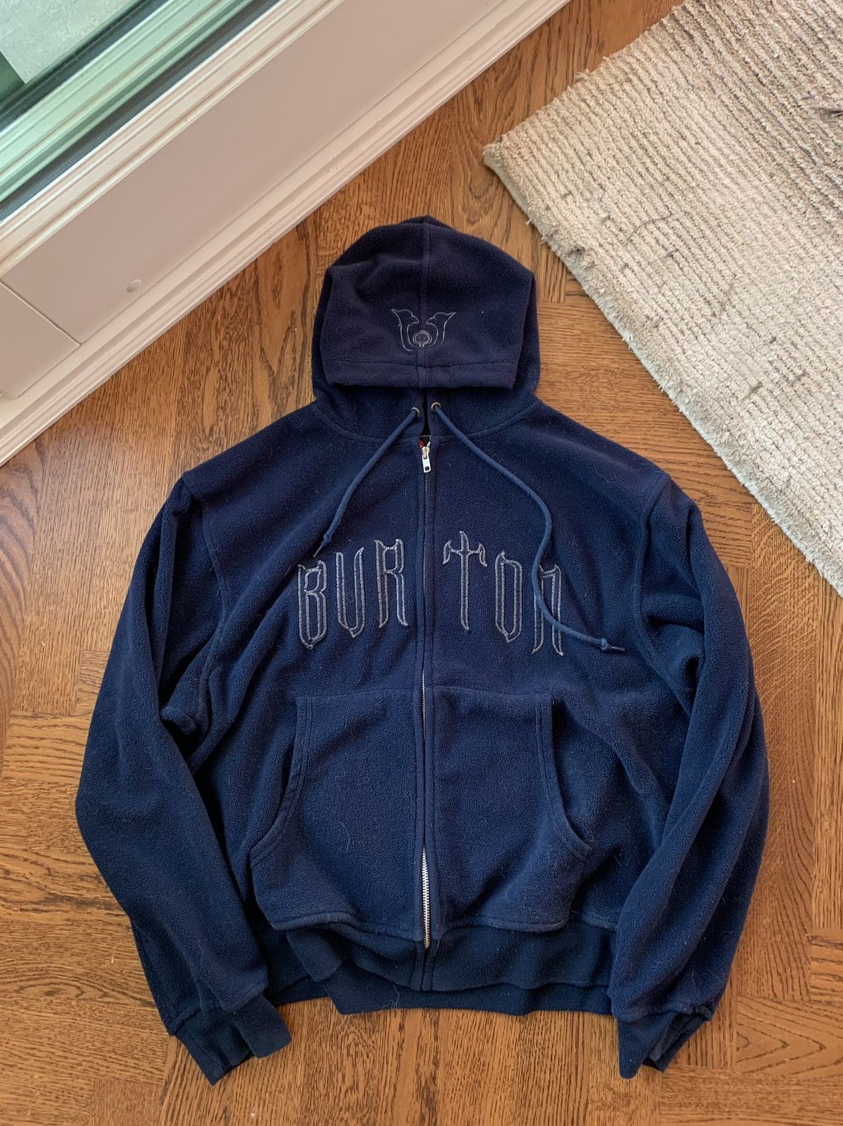image of Burton X Ronin Fleece Hoodie 2000S Y2K 90's Snowboard in Navy, Men's (Size Medium)