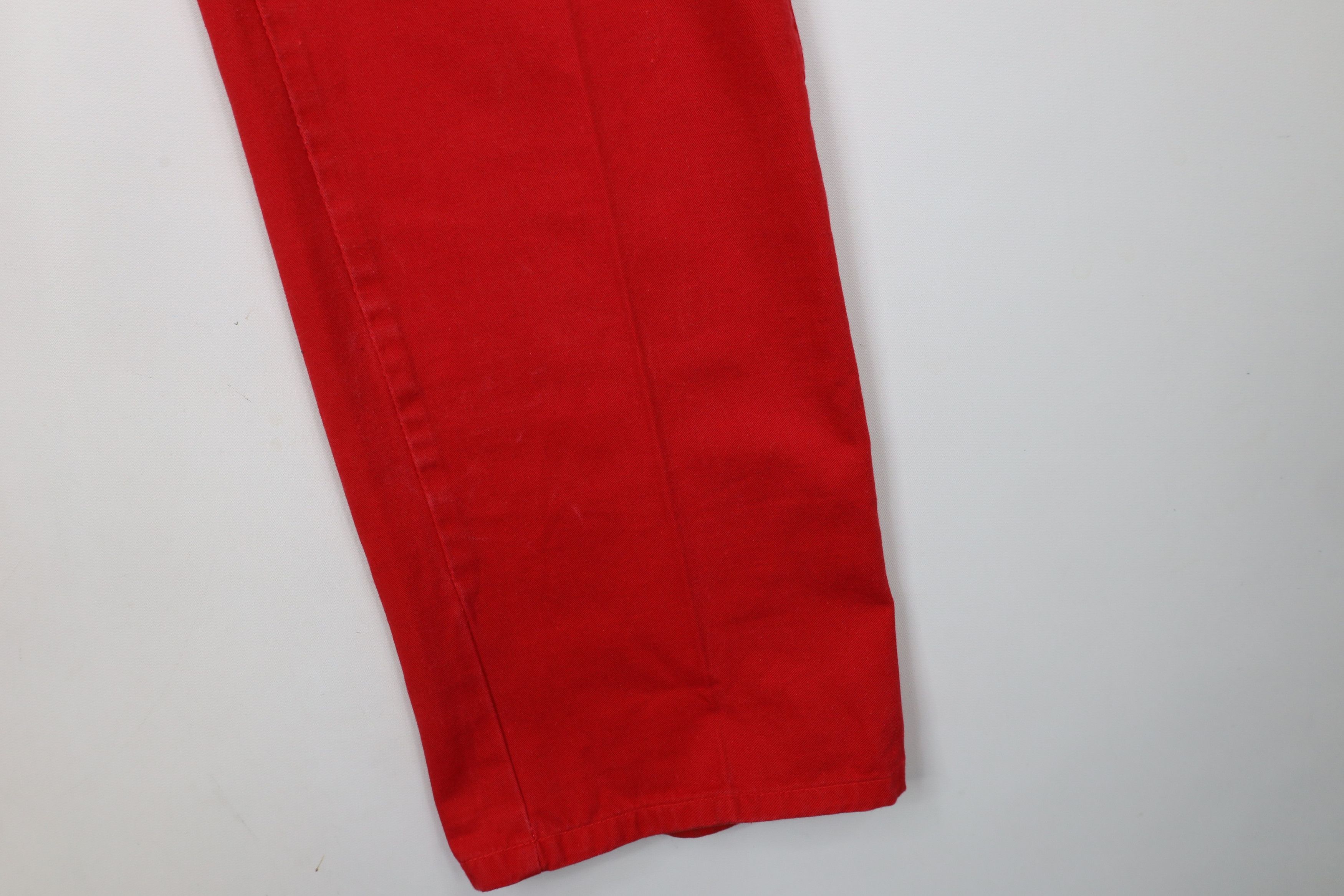 Vintage Vintage 90s Streetwear Wide Leg Chino Pants Red Cotton Size 29" - 5 Thumbnail