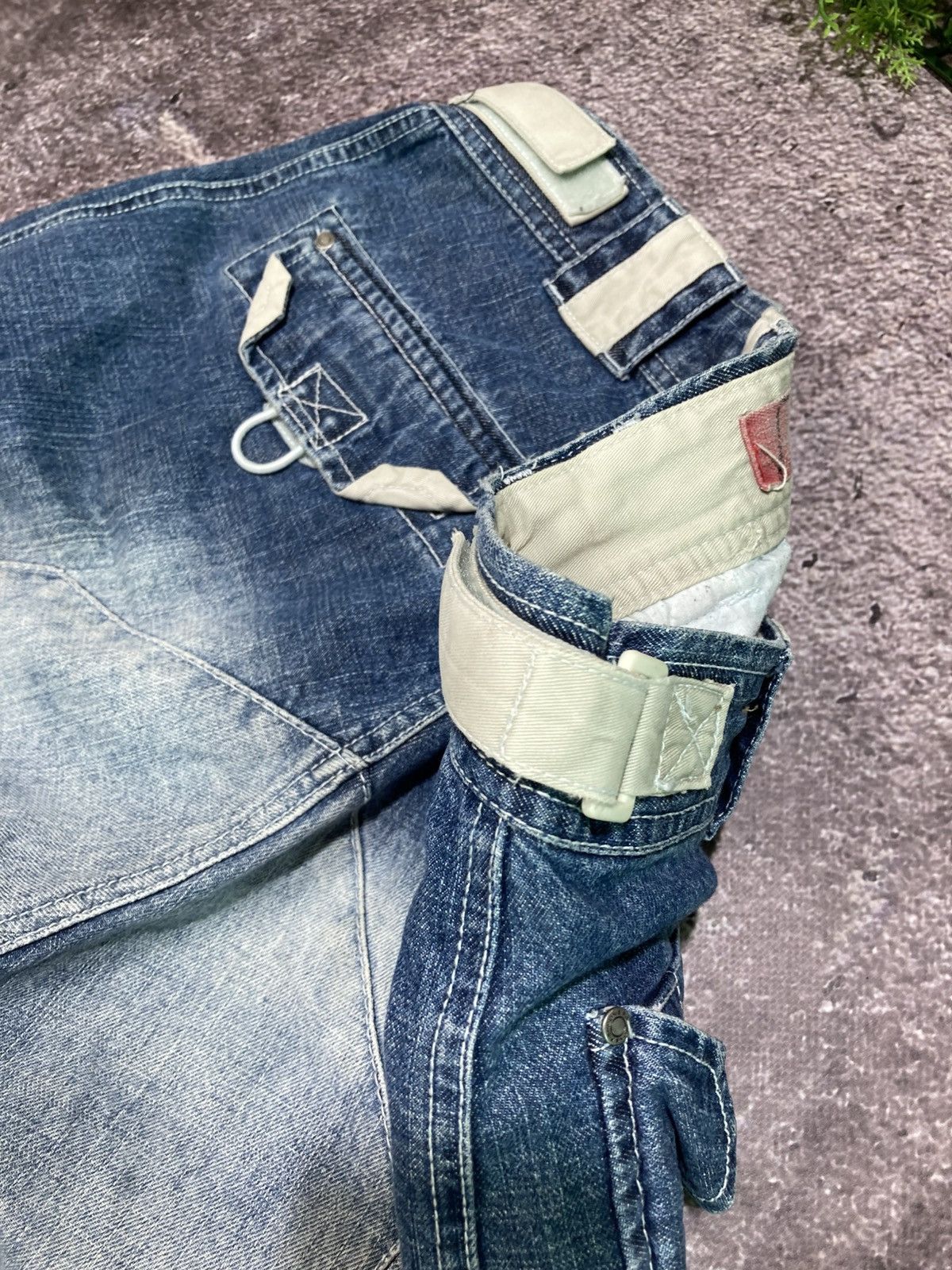 JNCO Vintage Y2K Fishbone Multi-pocket Flared Washed Jeans Pants Size US 30 / EU 46 - 18 Thumbnail
