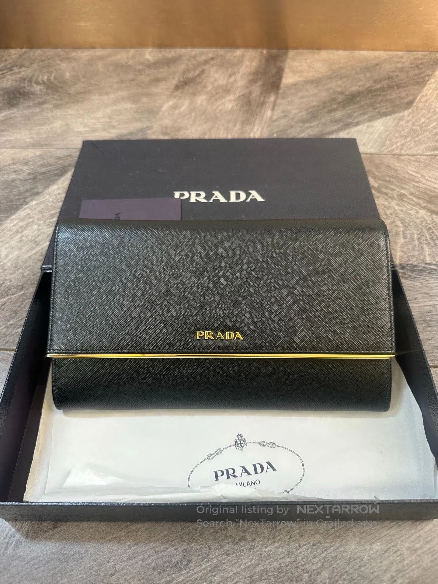 Prada Prada Long Snap Wallet Clutch Black Cross. Size ONE SIZE - 1 Thumbnail