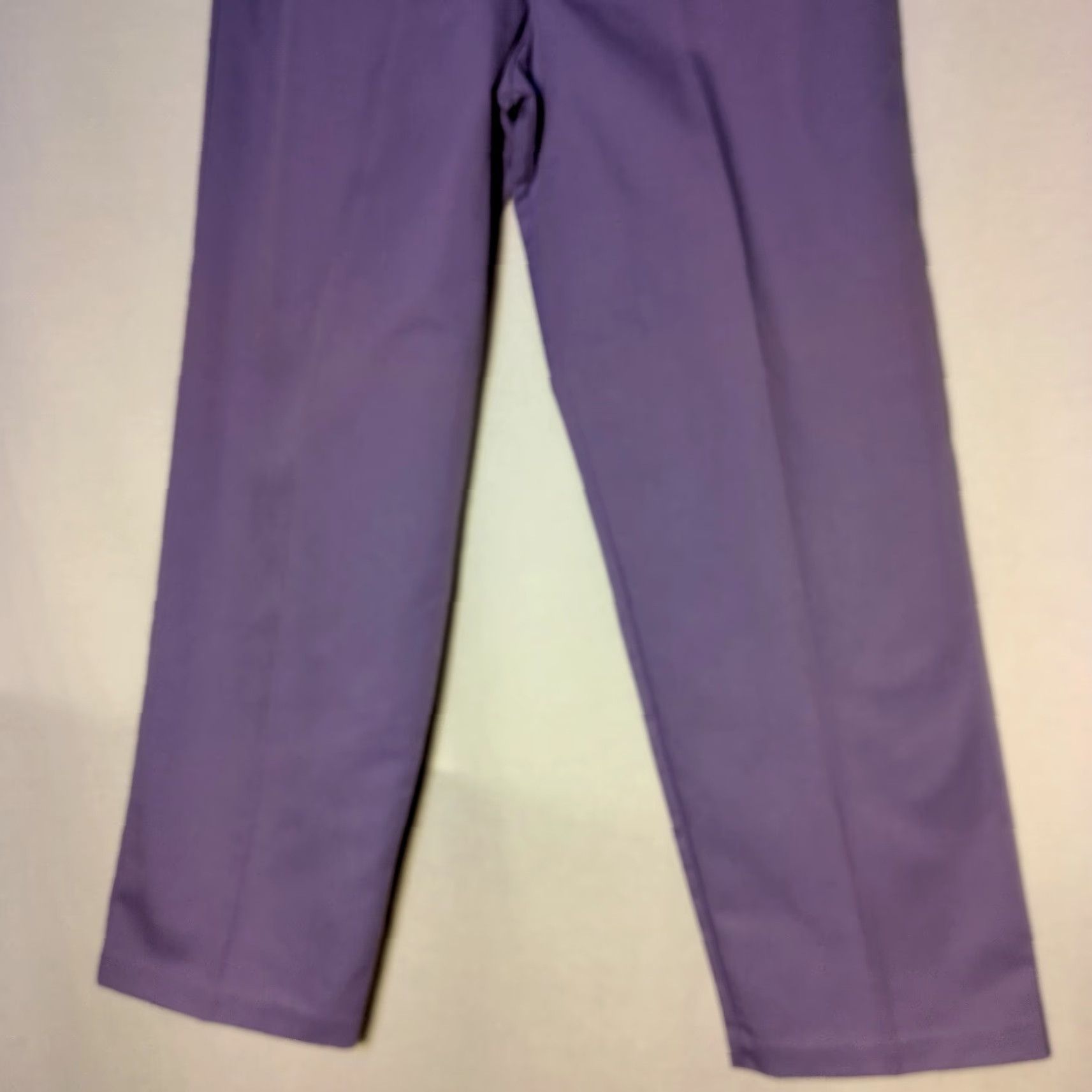 Vintage VINTAGE Garan by Marita Pants Women 14 Purple Lilac Twill Pleated Chino Casual Straight Slim Size 36" / US 14 / IT 50 - 3 Thumbnail